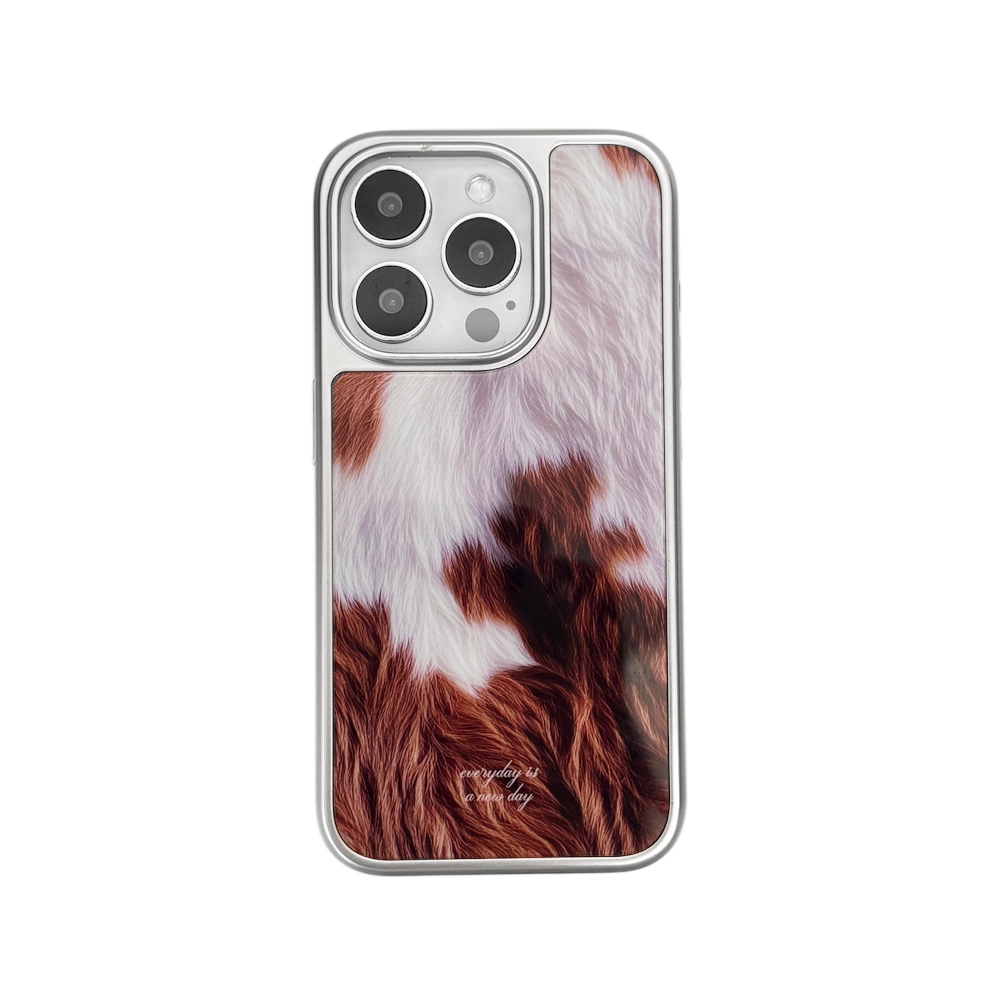 【Cowhide Brown】銀框亮面MagSafe iPhone Case