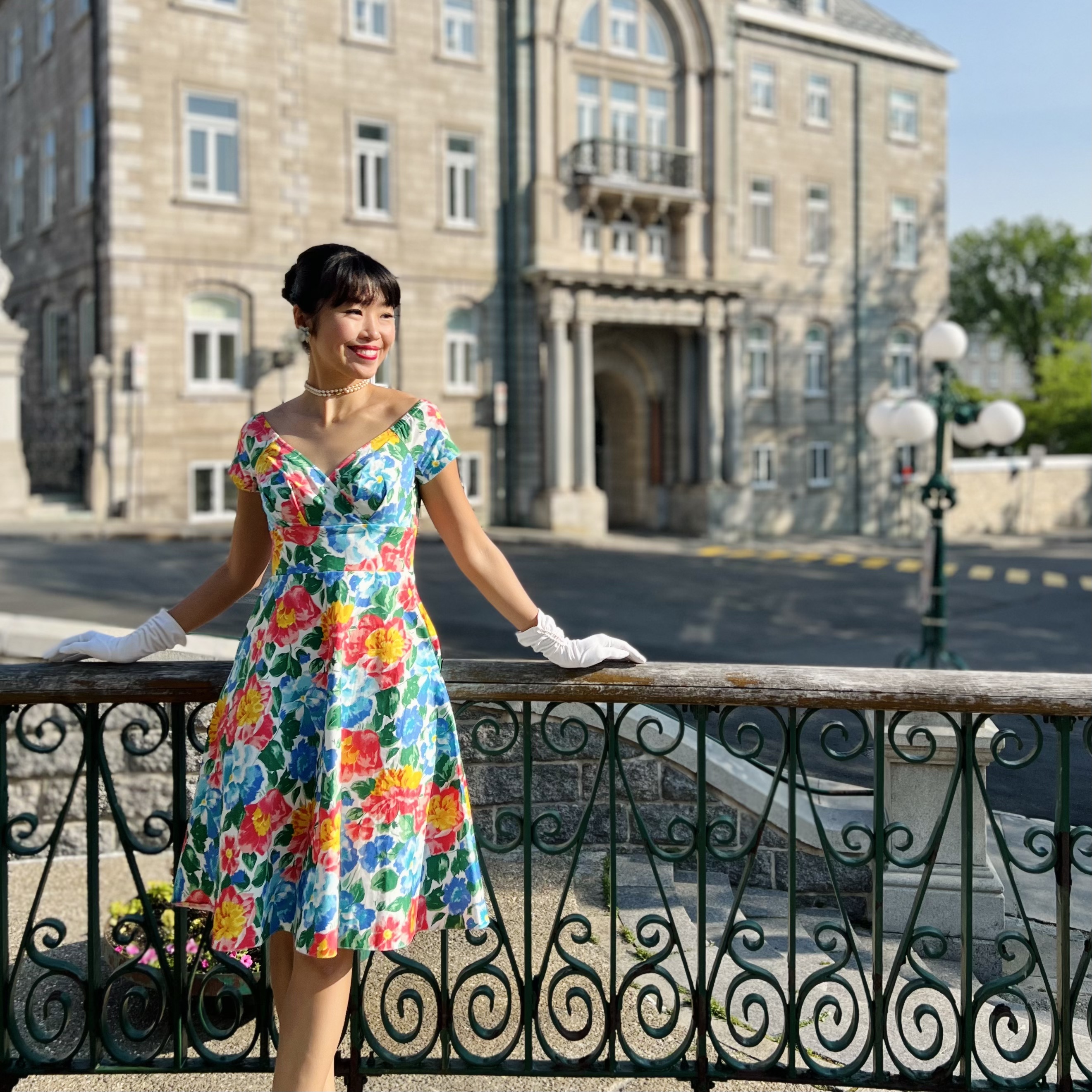 (Ready-Made) 1950s-Inspired Garden Picnic Two-Way Dress (FM132)