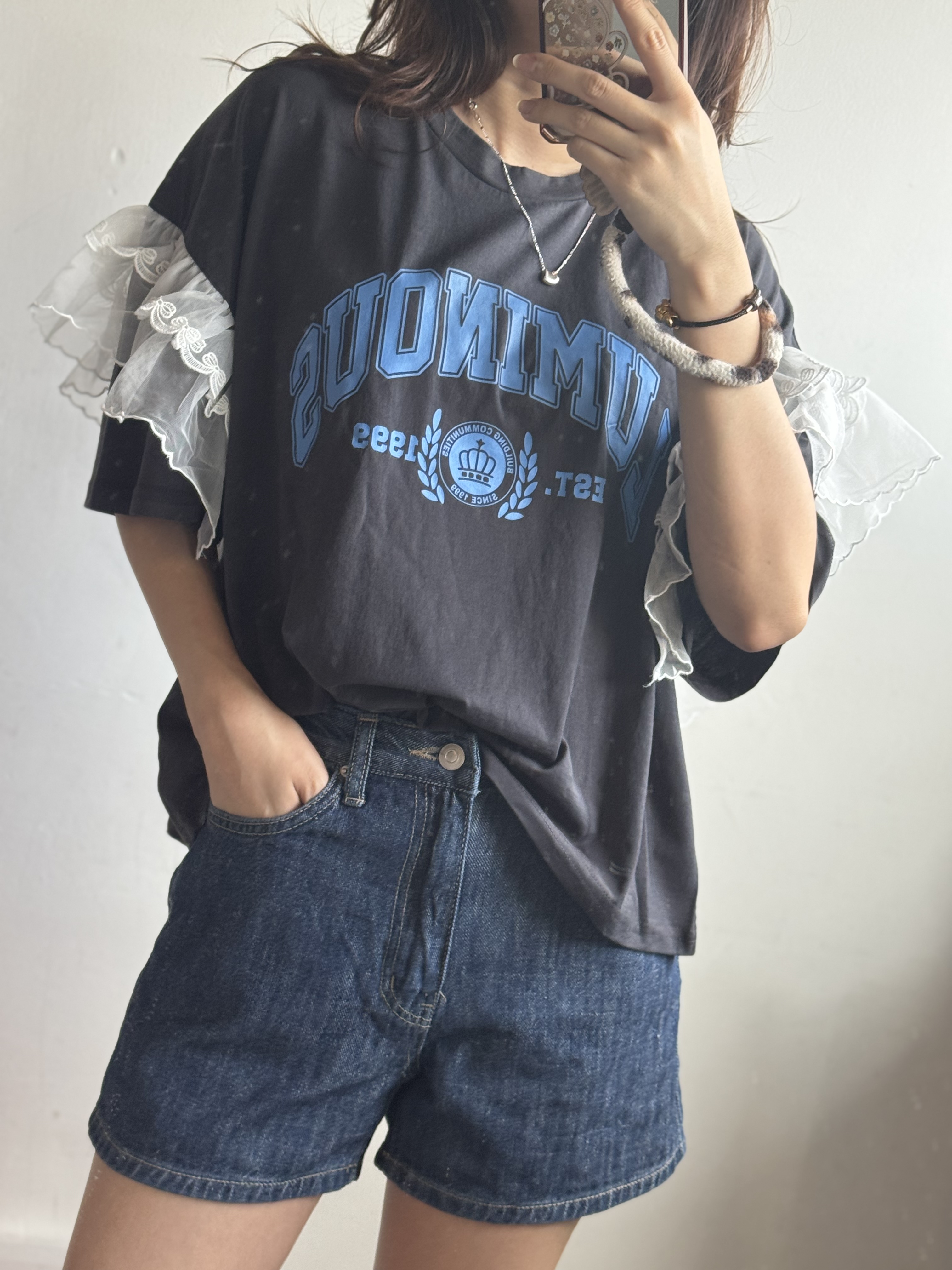 特價 紗ruffle 袖Top