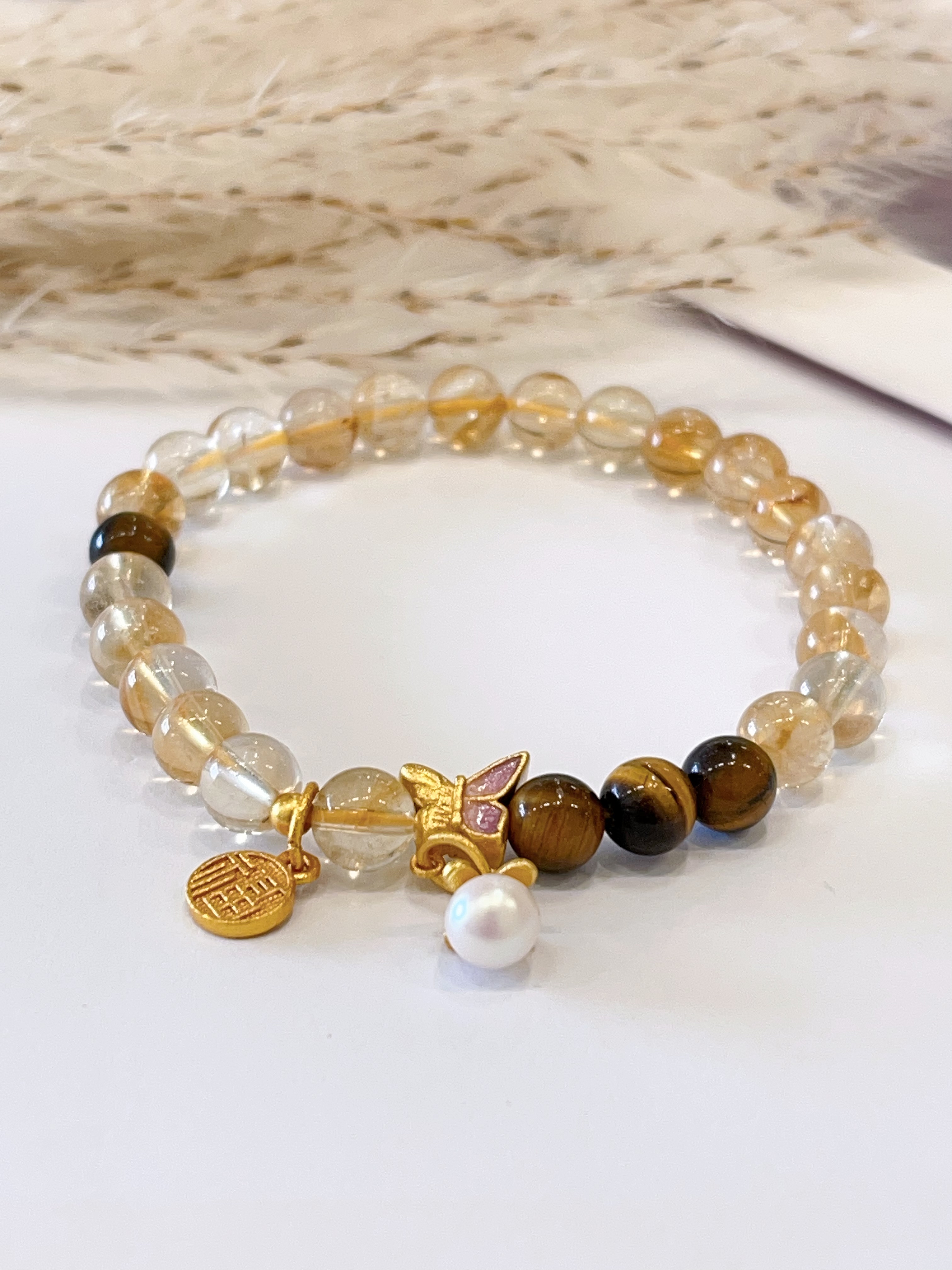 💛 黄塔晶 × 黄虎眼手串 Citrine & Tiger Eye | 6mm