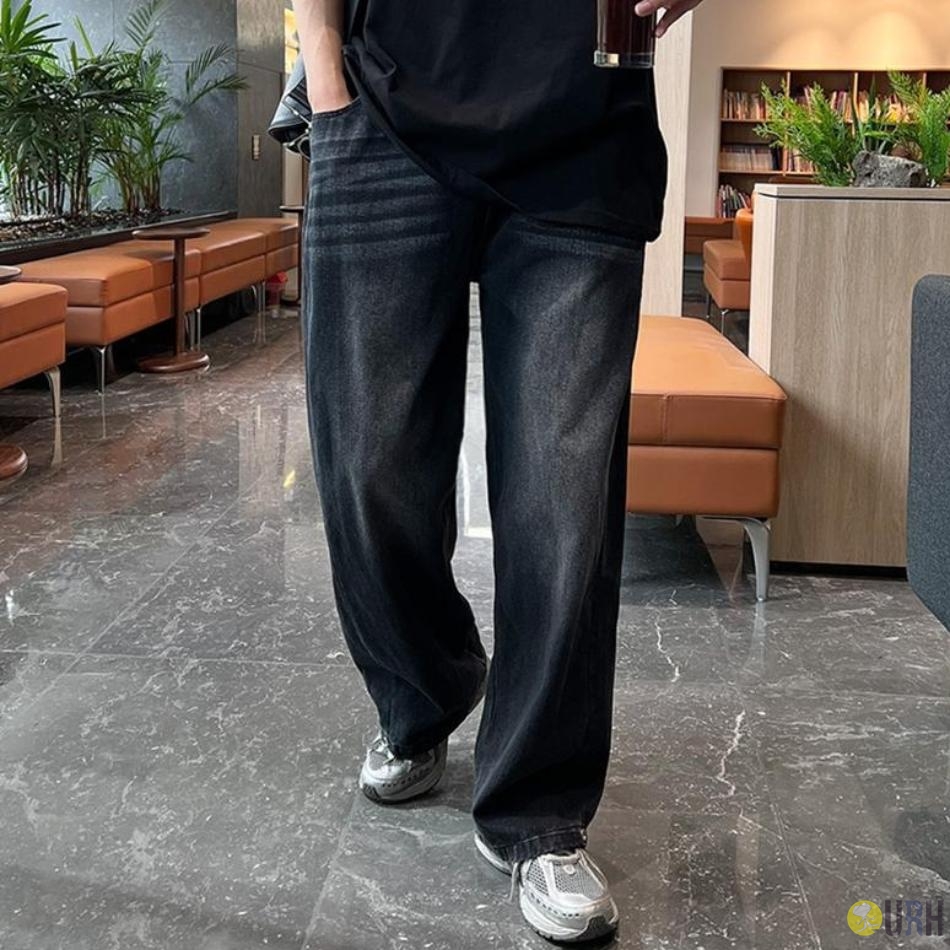 【100%保證韓國直送】韓系立體側褶線寬版水洗牛仔長褲 👖 [4 color] RG114954