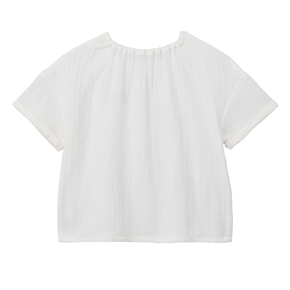 🆕【⭐訂購⭐】🇯🇵 日本直送🌀飄逸輕盈 雙層紗棉 刺繡短袖Tee［2款選］🌀[ELDA-0097][260510]