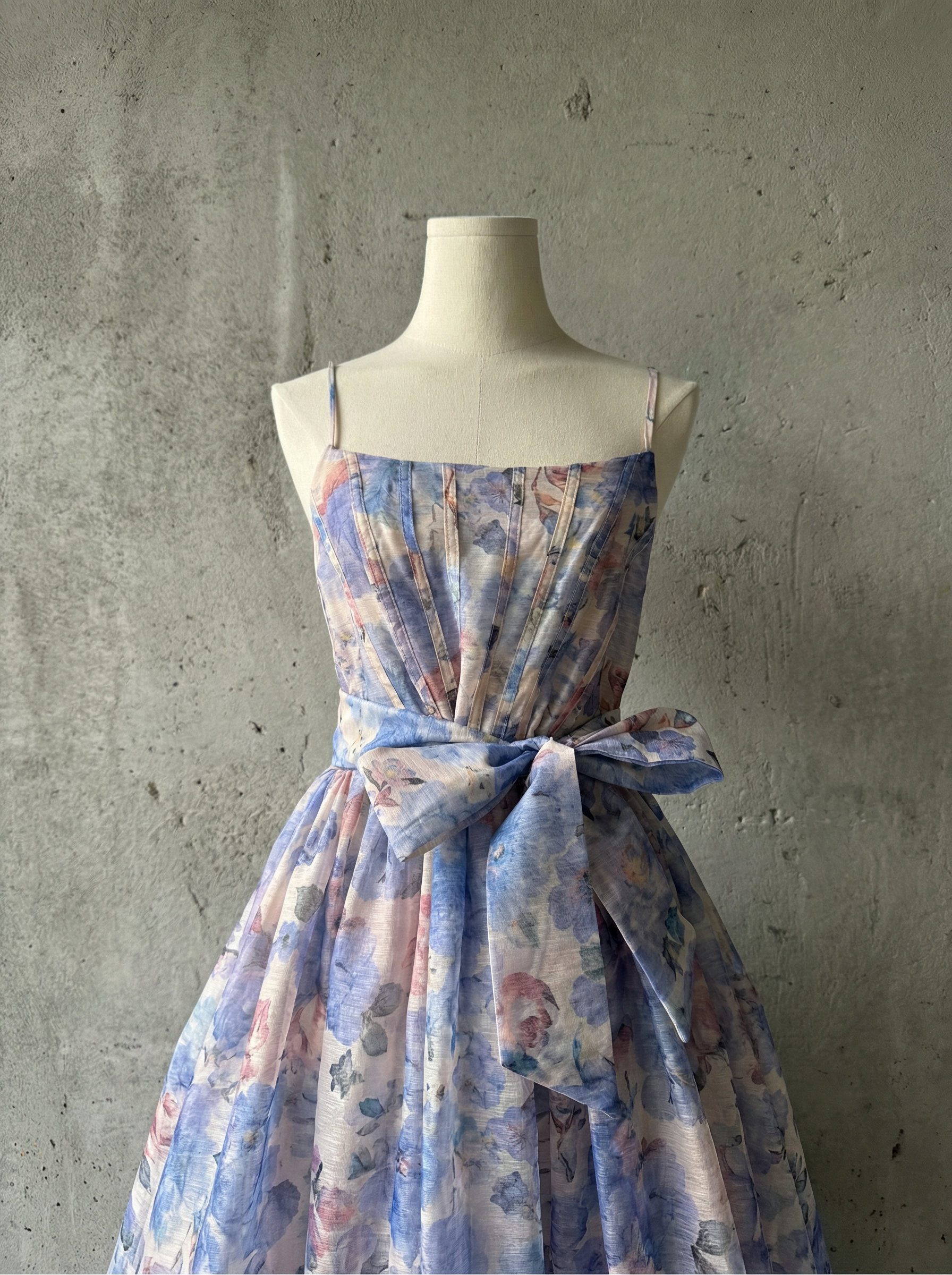 浪漫花卉薄紗連衣裙