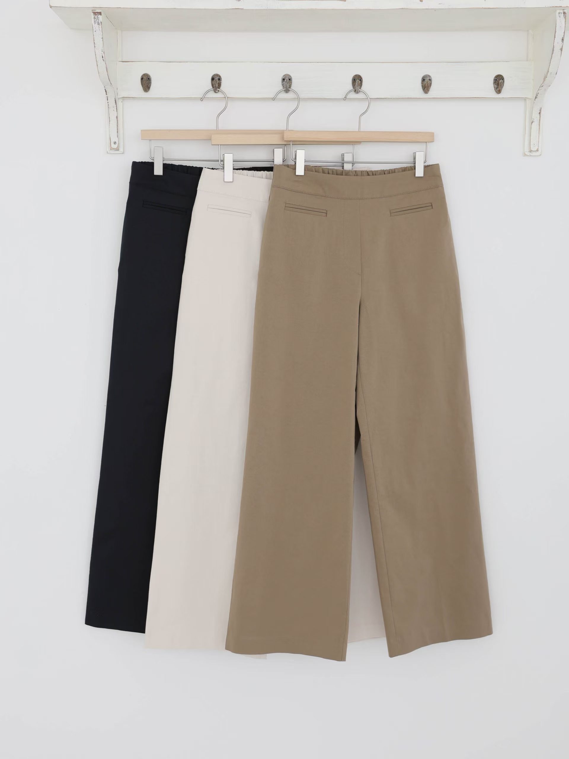 後橡筋腰直筒褲