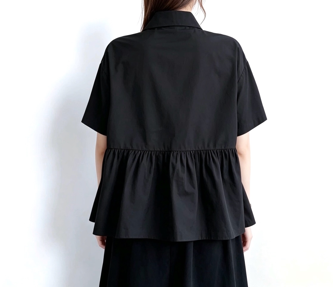 日系波點ruffle Top