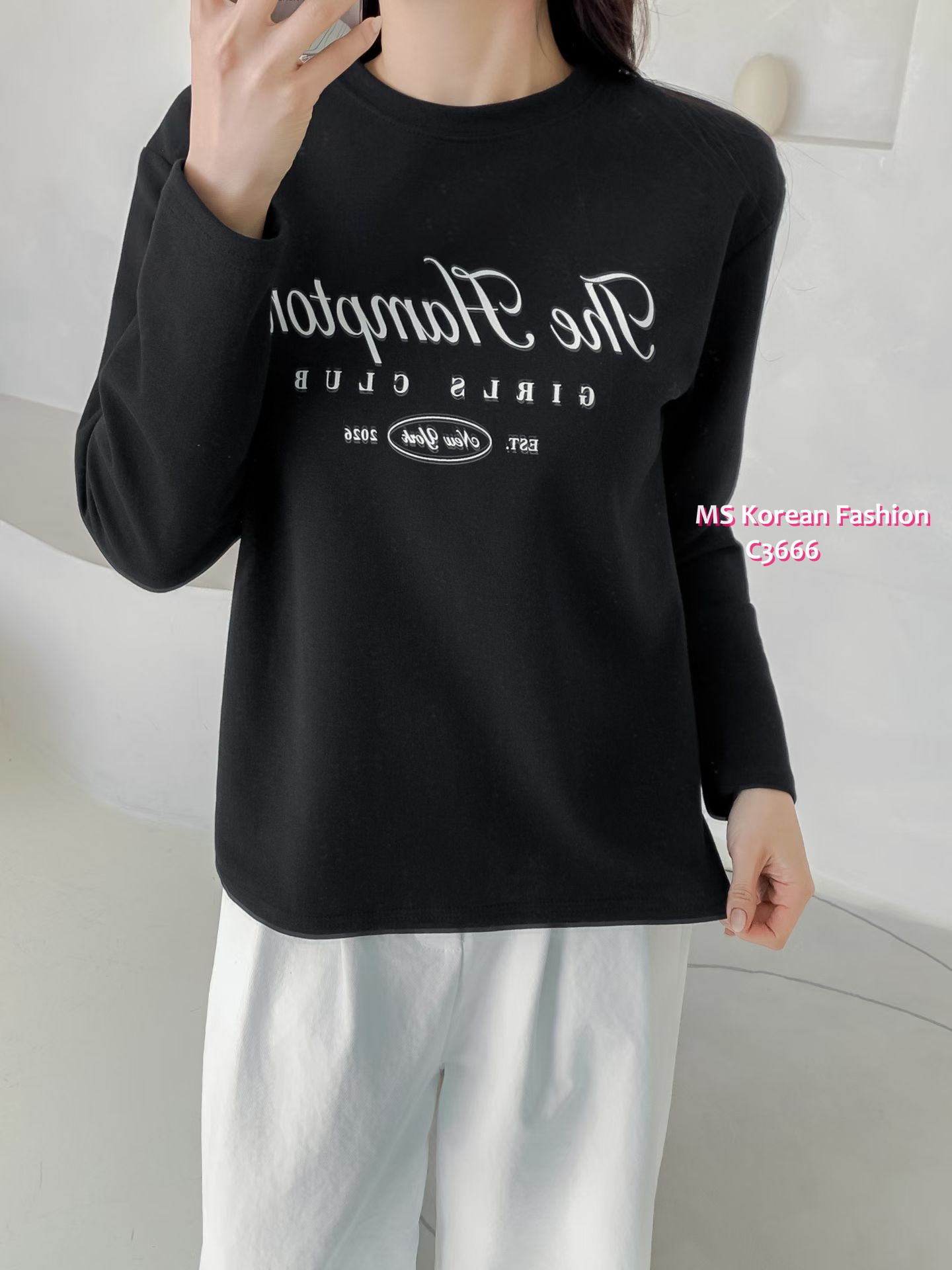 C3666 韓國🇰🇷簡約有款字母tee