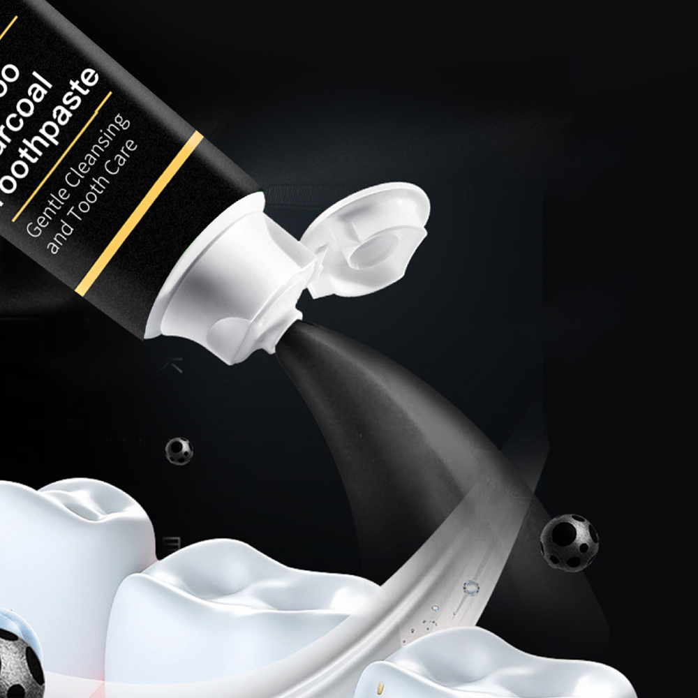 竹炭牙膏 清新口氣 美白去黃 清潔牙齒 去口臭 咖啡漬 煙漬 牙垢 120g ［平行進口］ HK2748