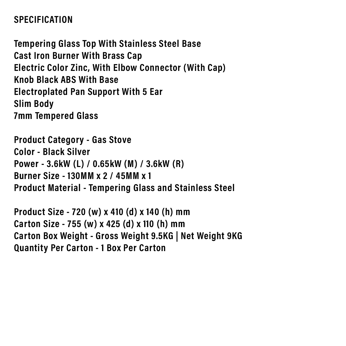 Faber 3.6kW Glazzo Glass Cooker FC G3713