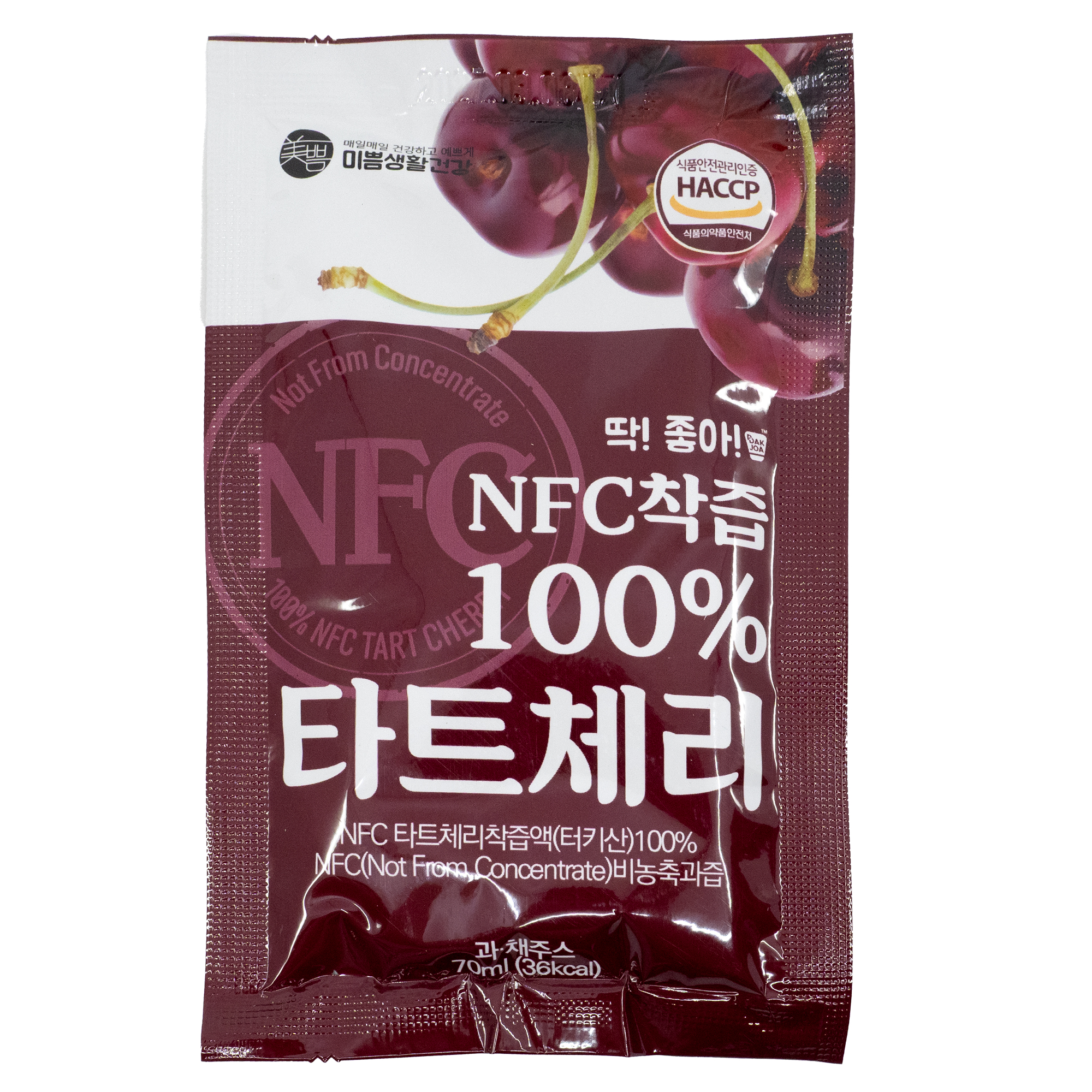 MIPPEUM - MIPPEUM (原箱100包）100% NFC 酸櫻桃汁(70mlX100包)（韓國直送)（平行進口）