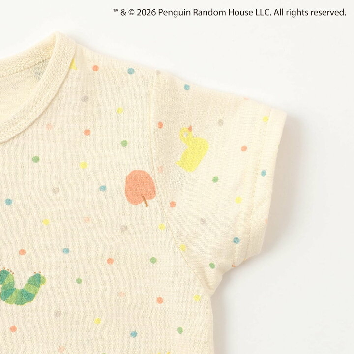 🇯🇵預訂 日本直送🇯🇵Petit Main x 好餓的毛毛蟲系列兩色滿印新生兒短袖連身服睡袋2Way