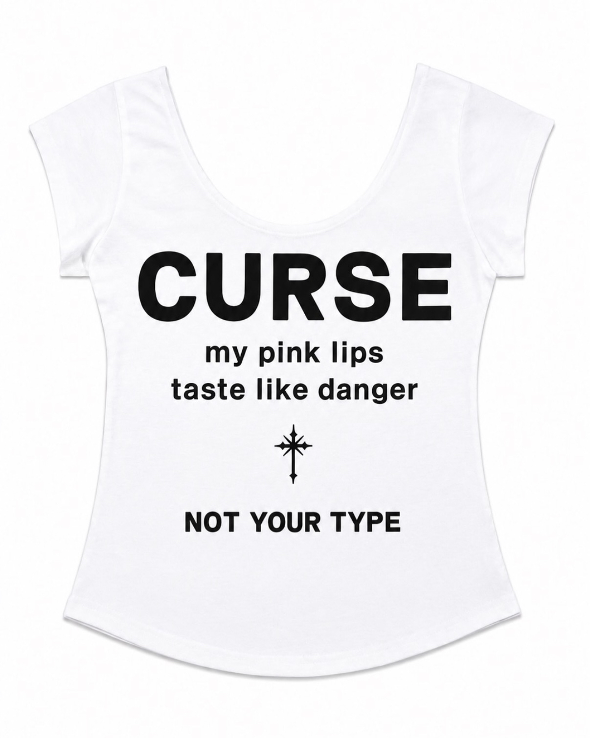 Slim Fit Scoop Neck Graphic Top