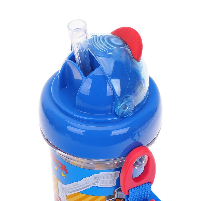 Tomica 450ml BPA & BPS Free Water Bottle w/ Straw & Neck Strap 膠水樽連飲管及頸繩
