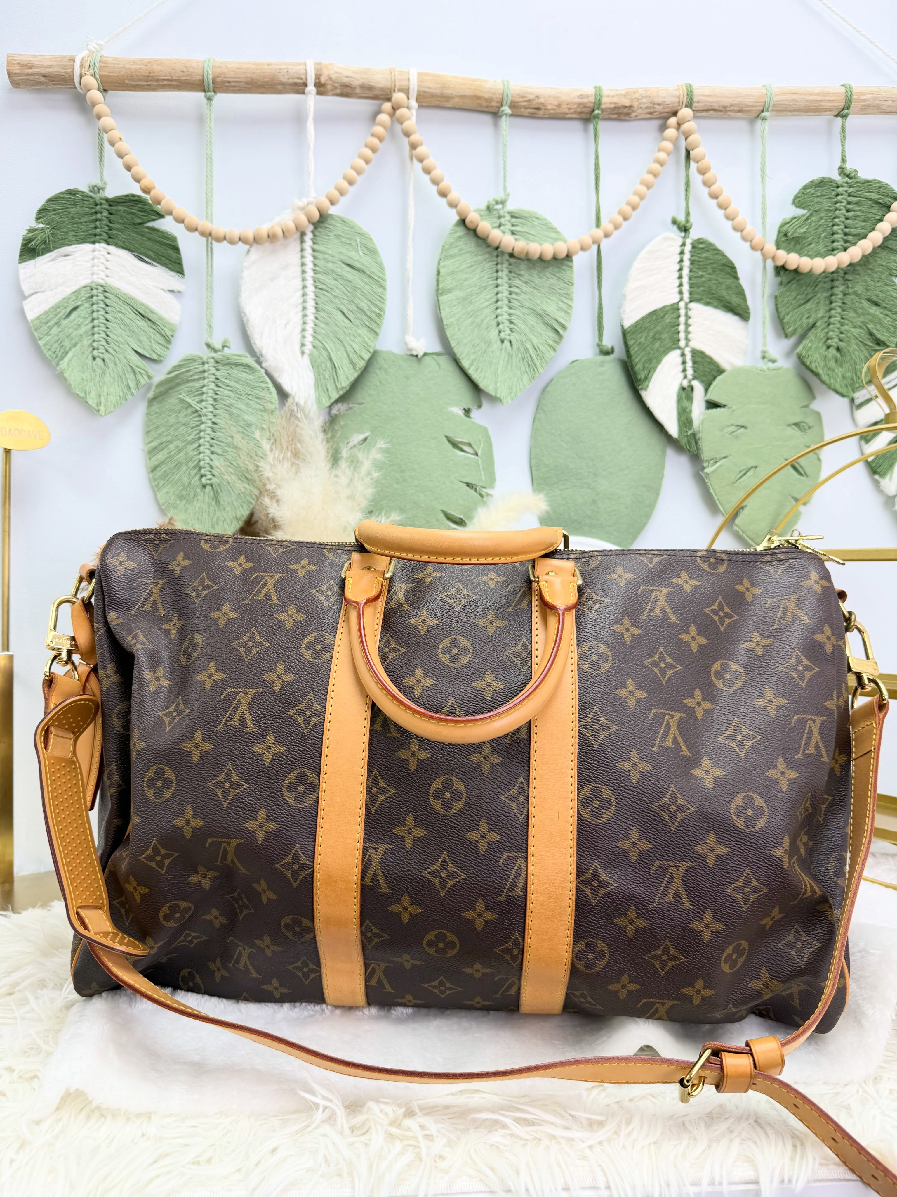 LV🤍PRE OWNED 💼啡色老花keepall45 有塵袋🤎