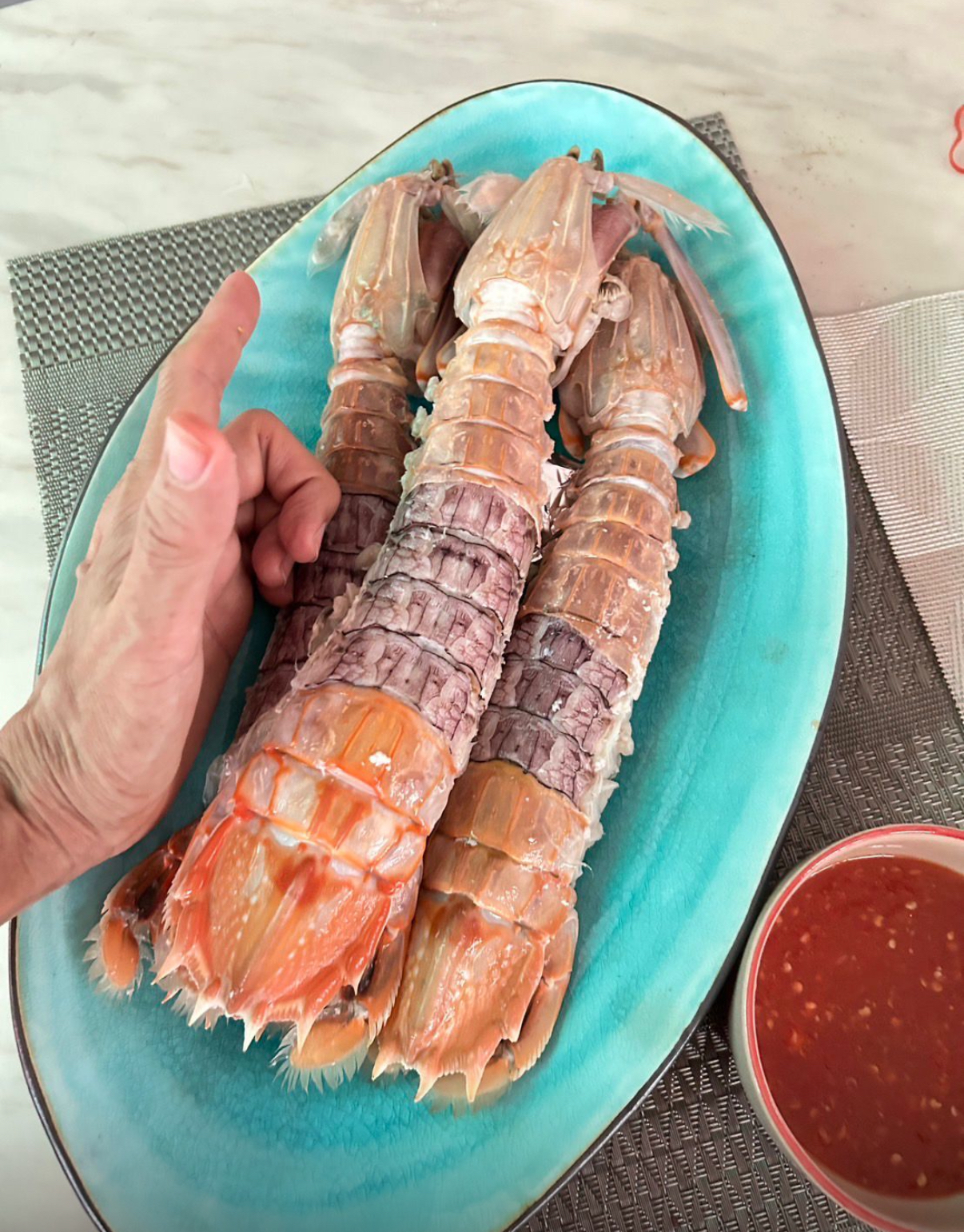 泰國即食海鮮之選罕有大隻瀨尿蝦