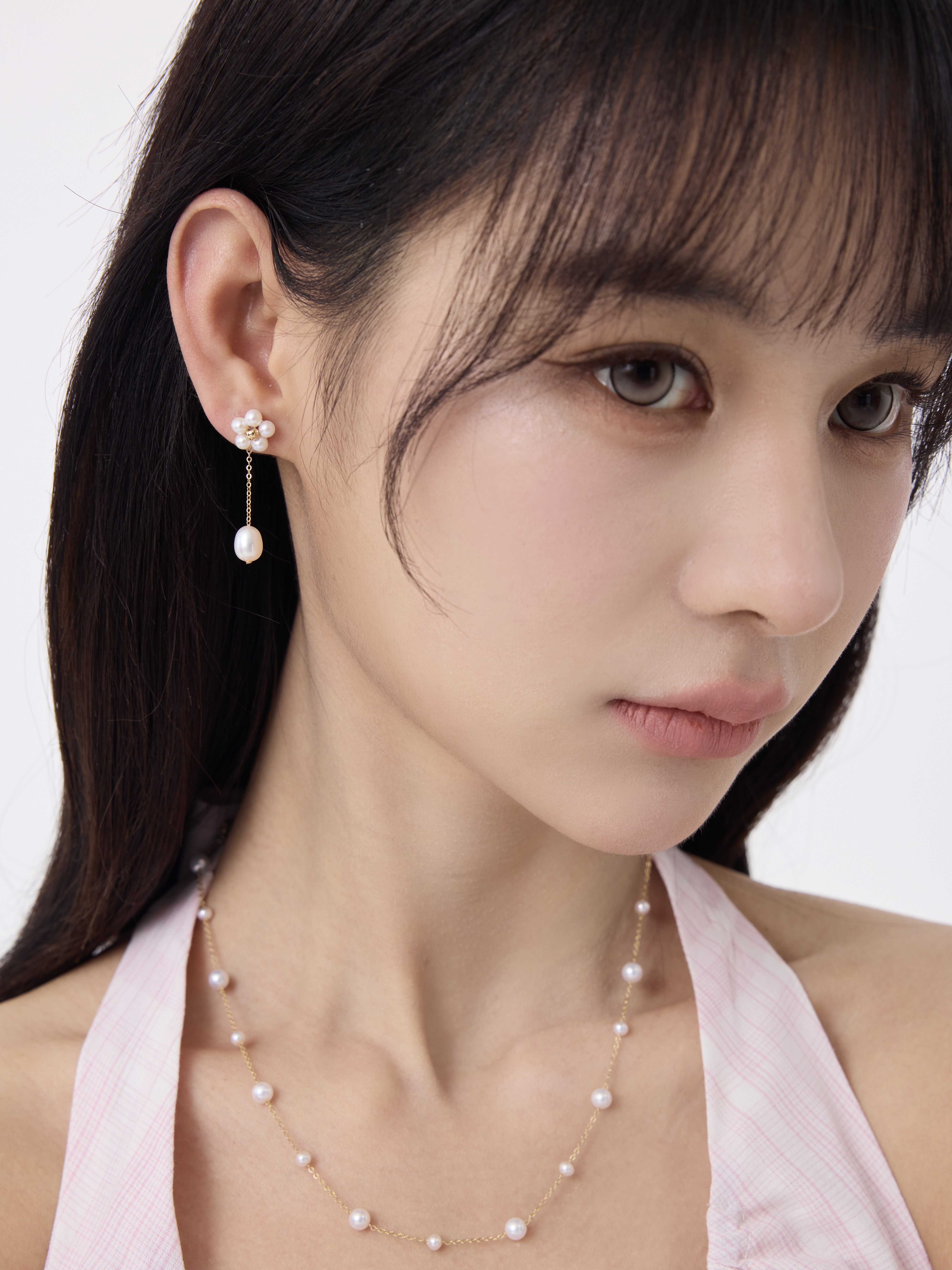 雛菊垂感珍珠耳環 Daisy Drop Pearl Earring 