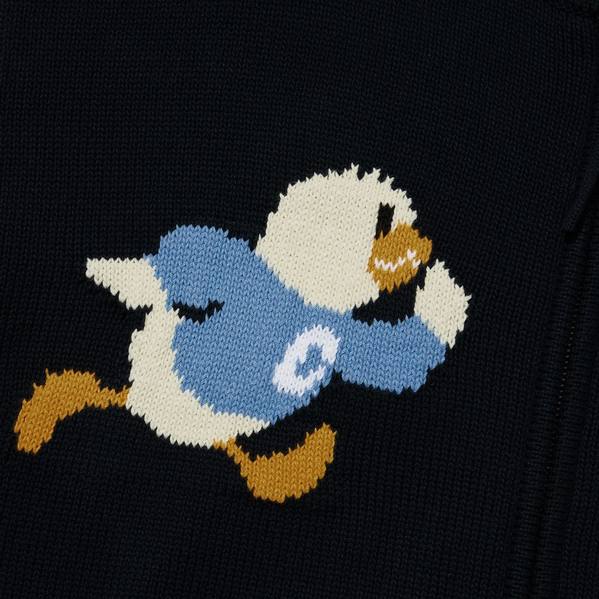 [COVERNAT] Duck Graphic Knit Varsity Jacket 