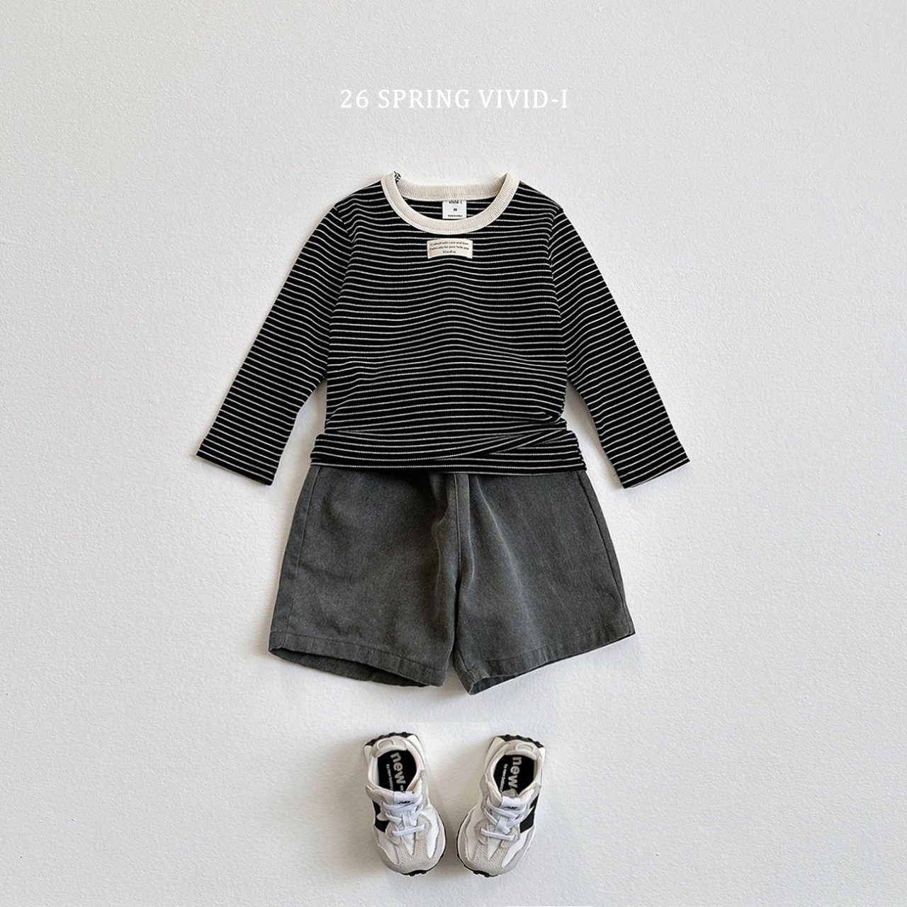 🌸預訂 韓國直送🌸🇰🇷VIVIDI四色撞色領條紋長袖打底上衣