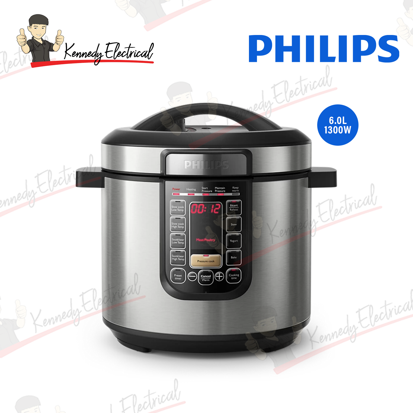 Philips Pressure Cooker (6 Liters) with 16 Preset Cooking Menu HD2237/73