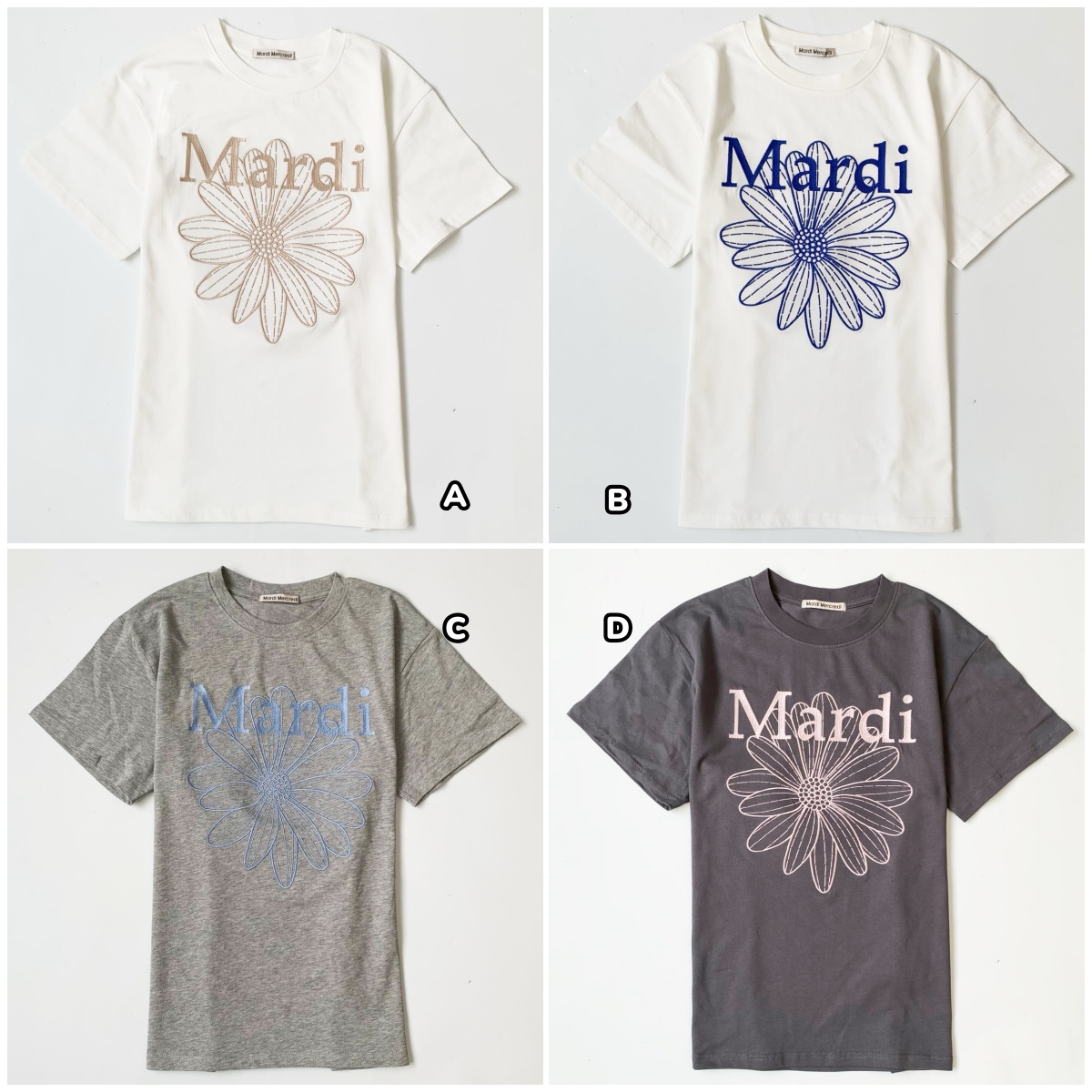 韓國🇰🇷 Mardi Mercredi 經典小雛菊刺繡短袖Tee 