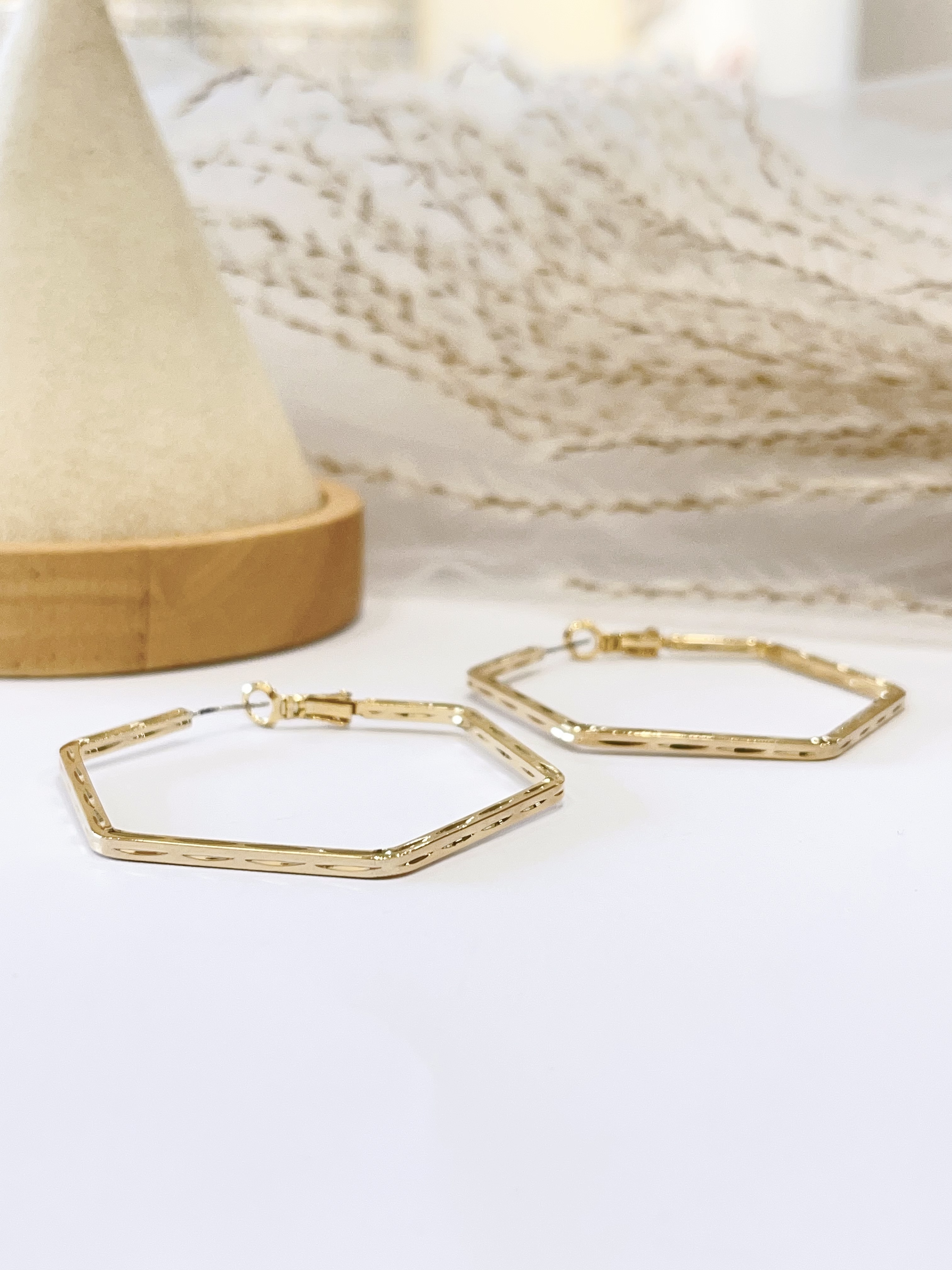 法式高级感六边形耳环