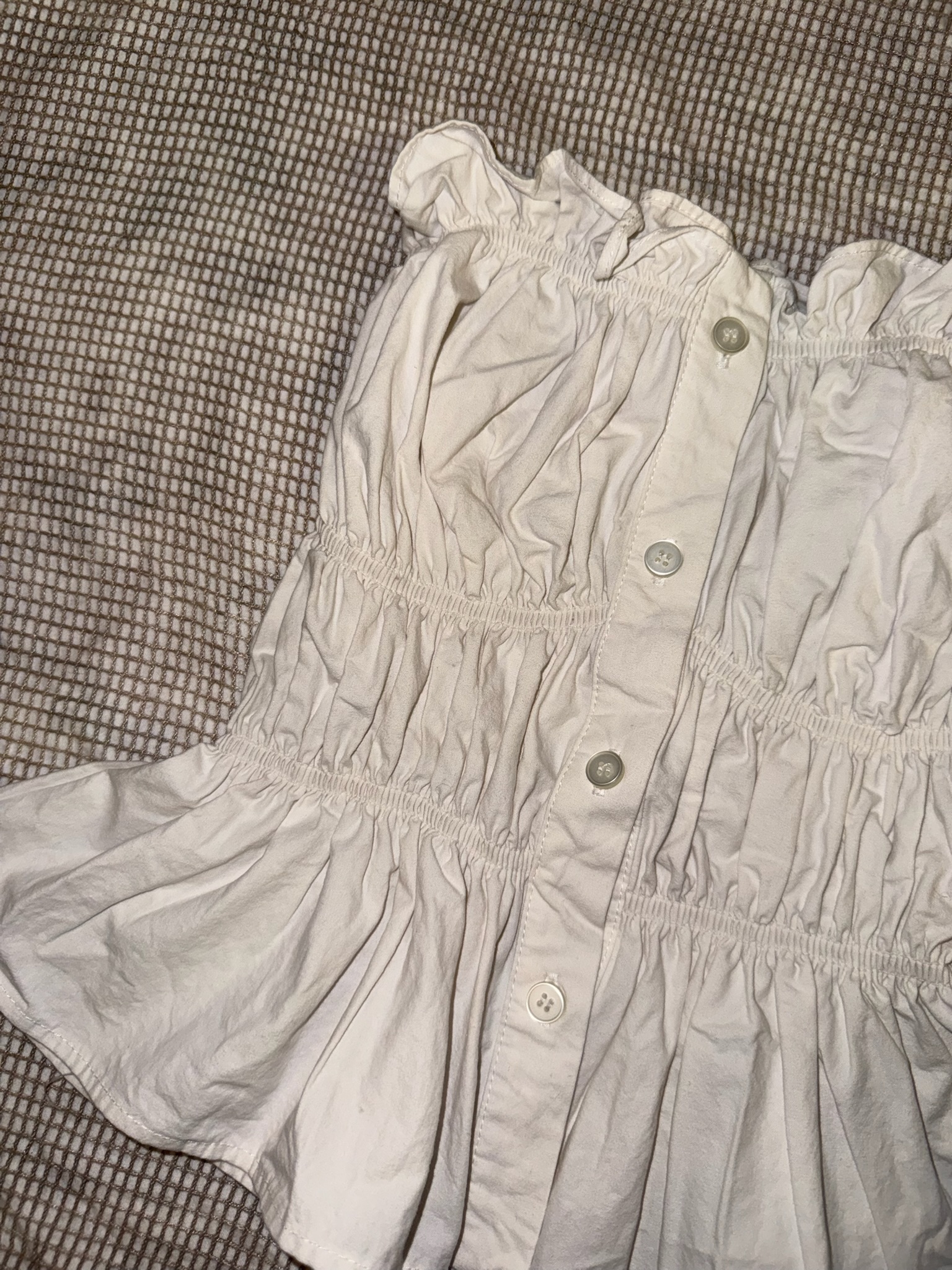 Smocked Button-Down Tube Top