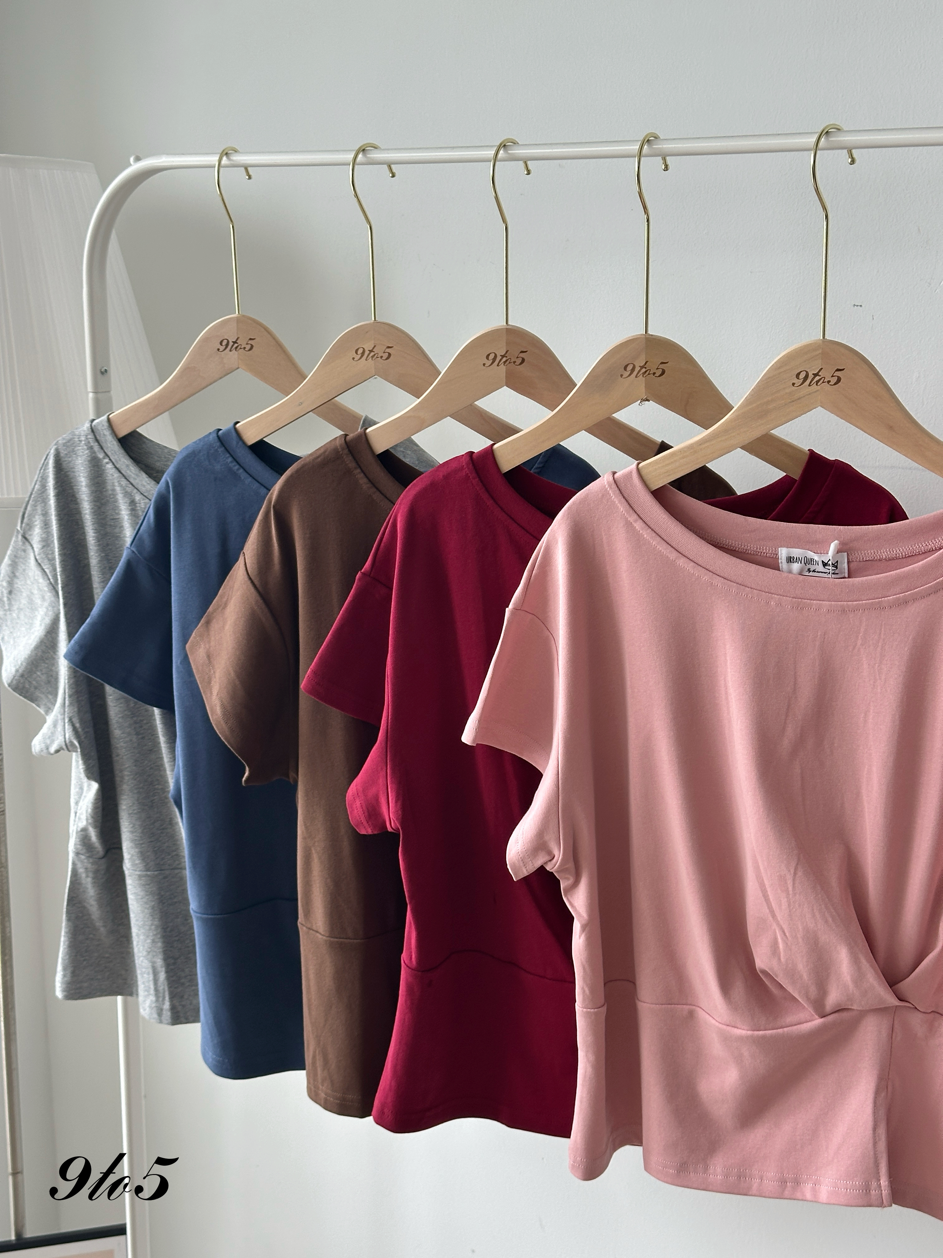 T4188 Short Sleeve Ruched Tee - 5 Colors 