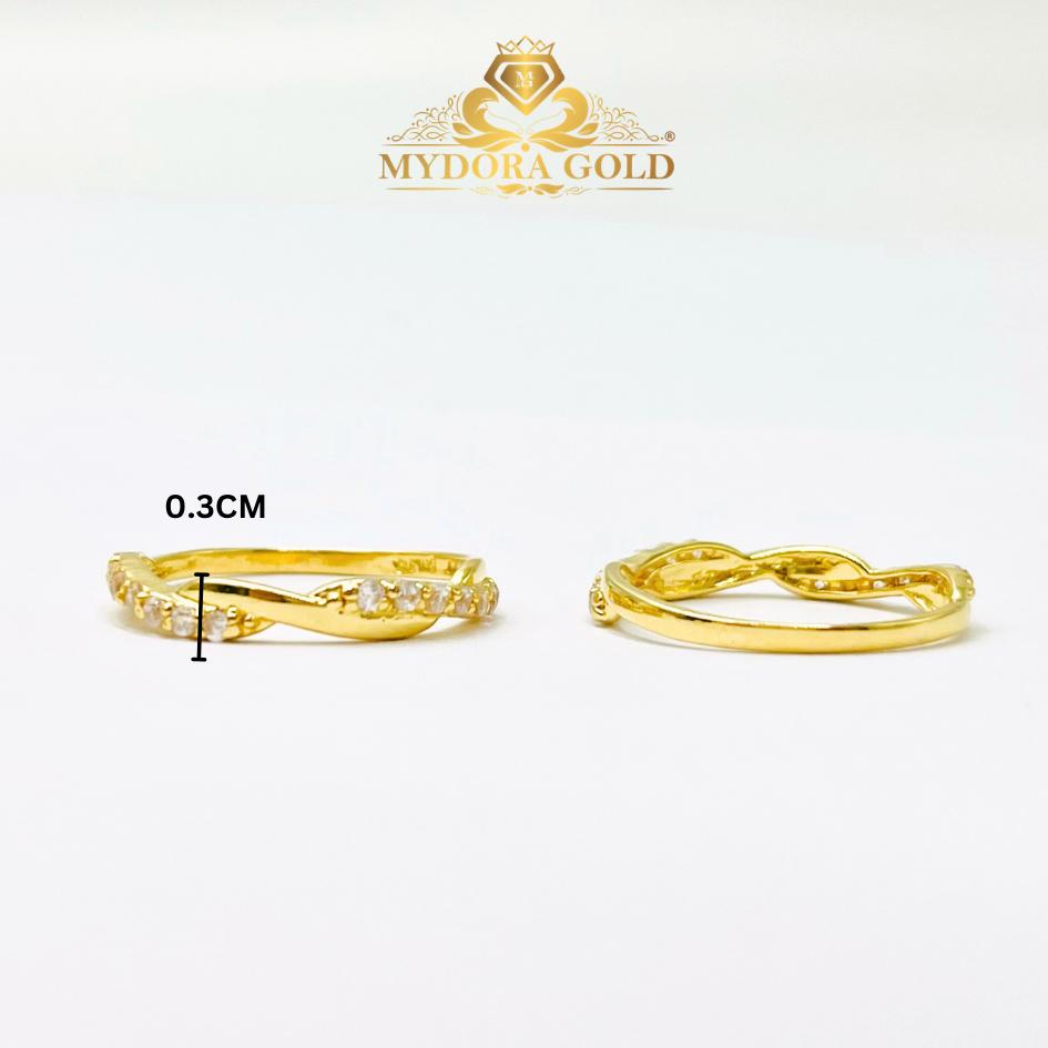 MYDORA Cincin Batu CZ Spiral Rope l EMAS 916/22K
