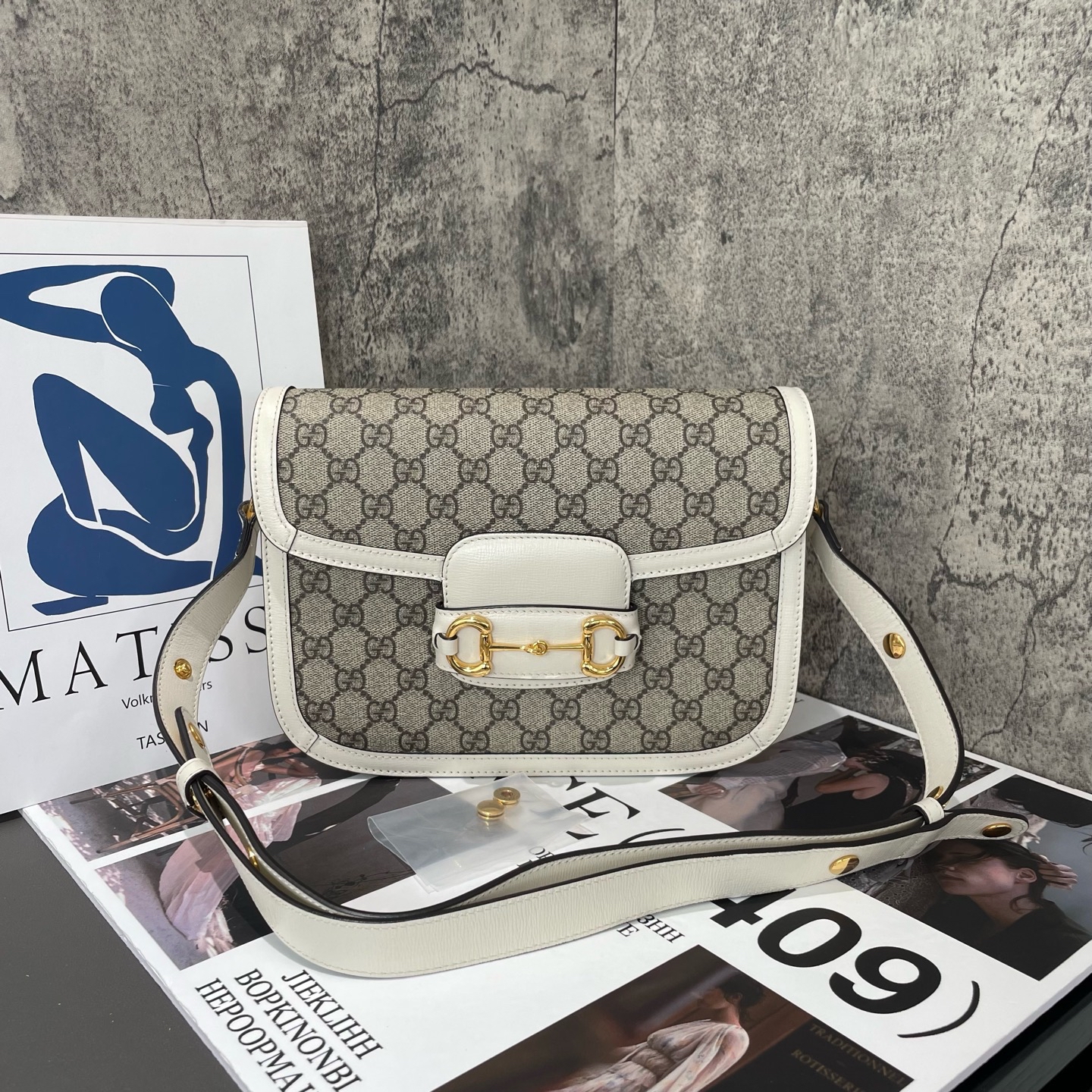 【預訂貨品】Gucci 1955 白色郵差包