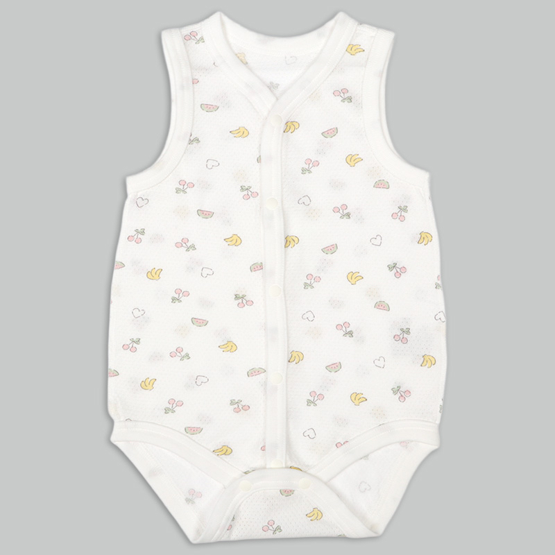 🇯🇵預訂 日本直送🇯🇵水果印花純棉網眼前開式無袖背心包屁衣兩件套