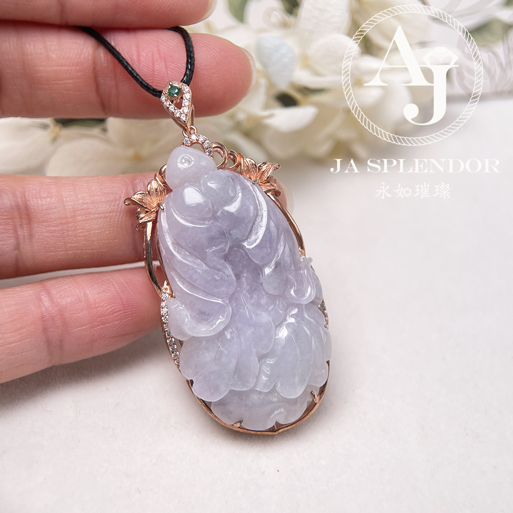 JNS-48 天然翡翠A玉 冰糯粉紅佳人灑烏鷄生意興隆/財源滾滾來/生菜