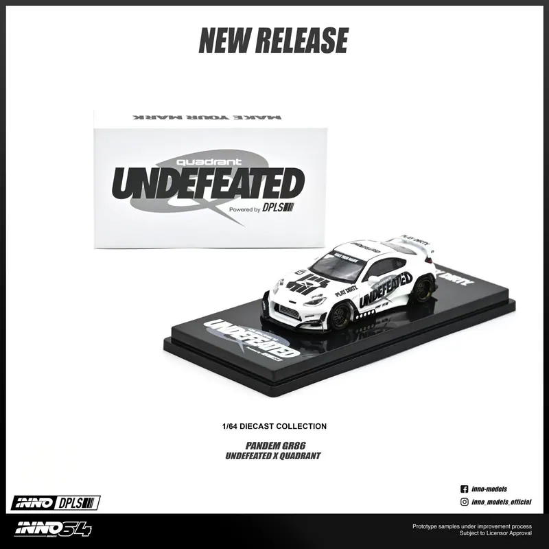 (預訂 Pre Order) INNO64  ( IN64-GR86-UNDXQDT ) Toyota GR86 "PANDEM ROCKET BUNNY" UNDEFEATED X QUADRANT