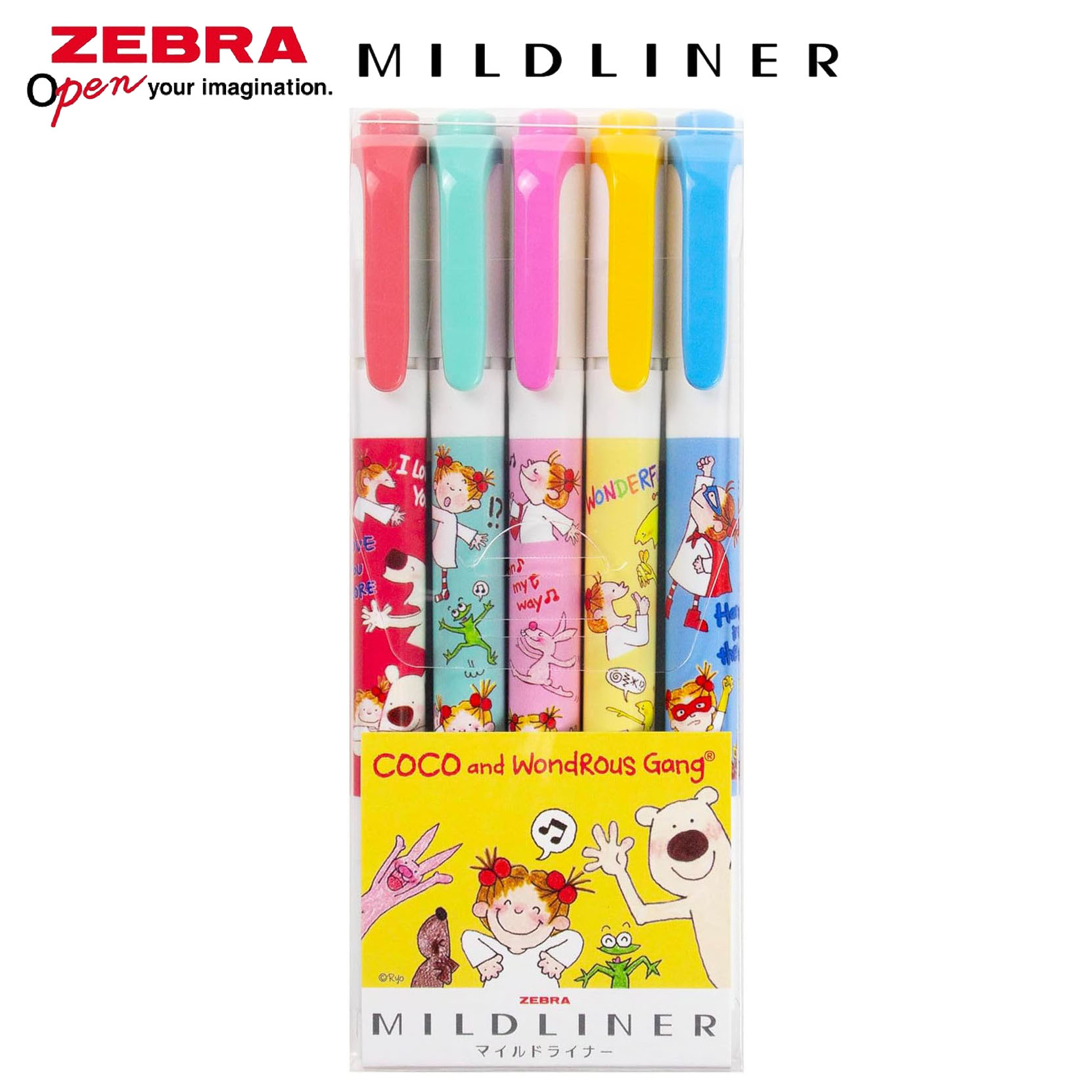 現貨｜COCO and Wondrous Gang 日本製 Zebra MILDLINER 柔和淡色 雙頭 螢光筆 5色套裝 (RYZ-1157)