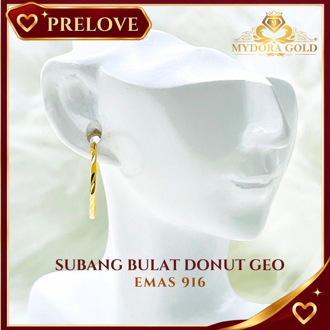 Pre-Loved: Subang Bulat Donut Geo l EMAS 916/22K