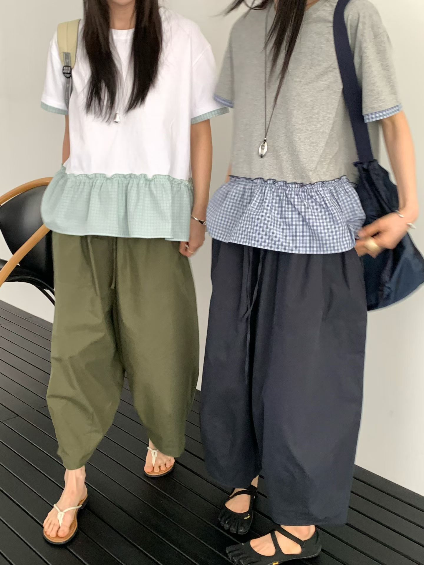 Reve 拼格仔棉Top