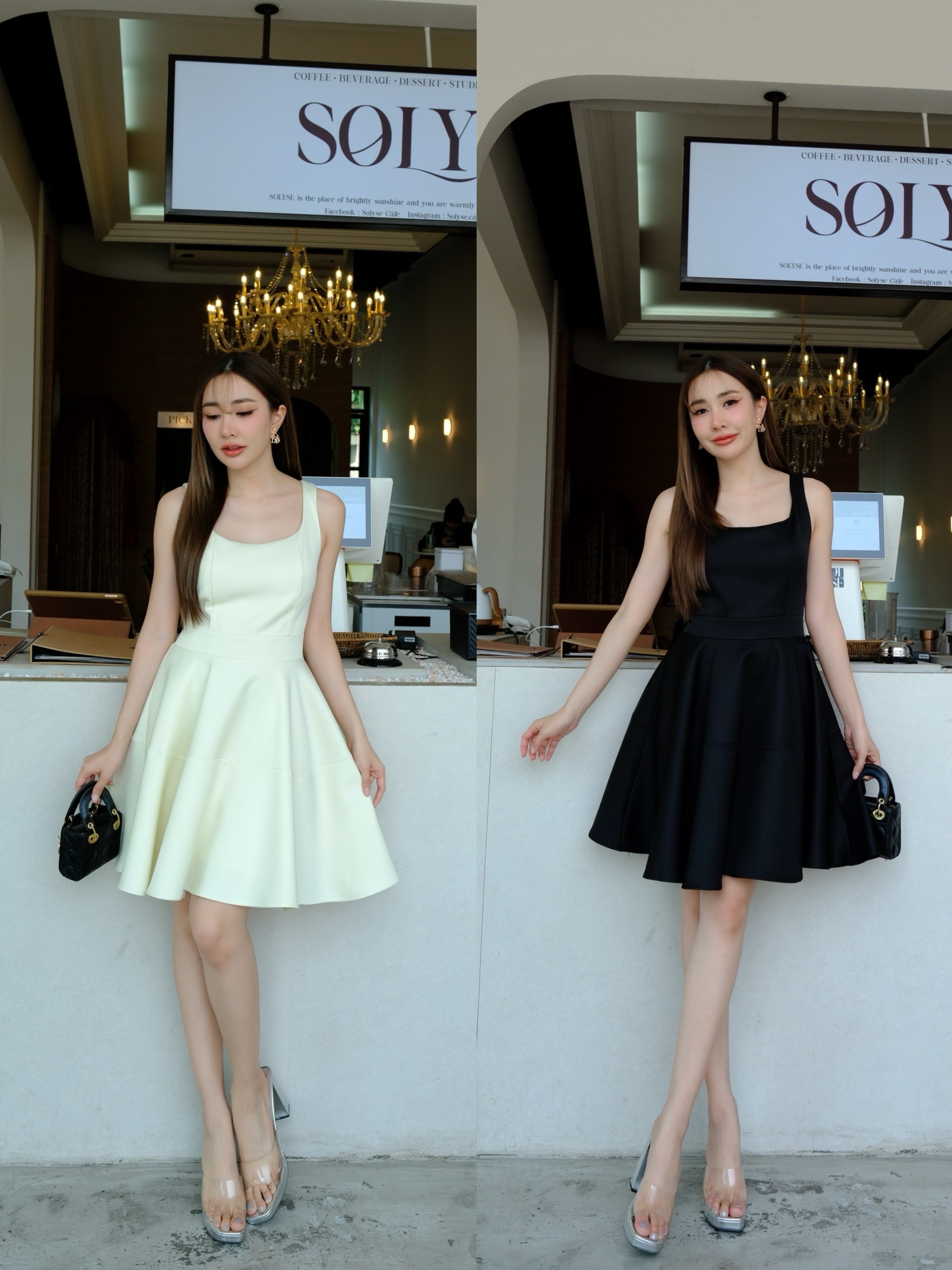 Mavis Dress 法式宽肩A字气质连衣裙 （ 2 Colours )