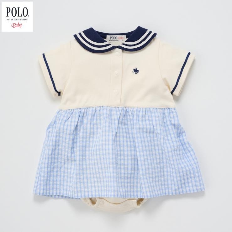 🇯🇵限量預訂 日本直送🇯🇵Polo Baby海洋風翻領格紋短袖包屁裙