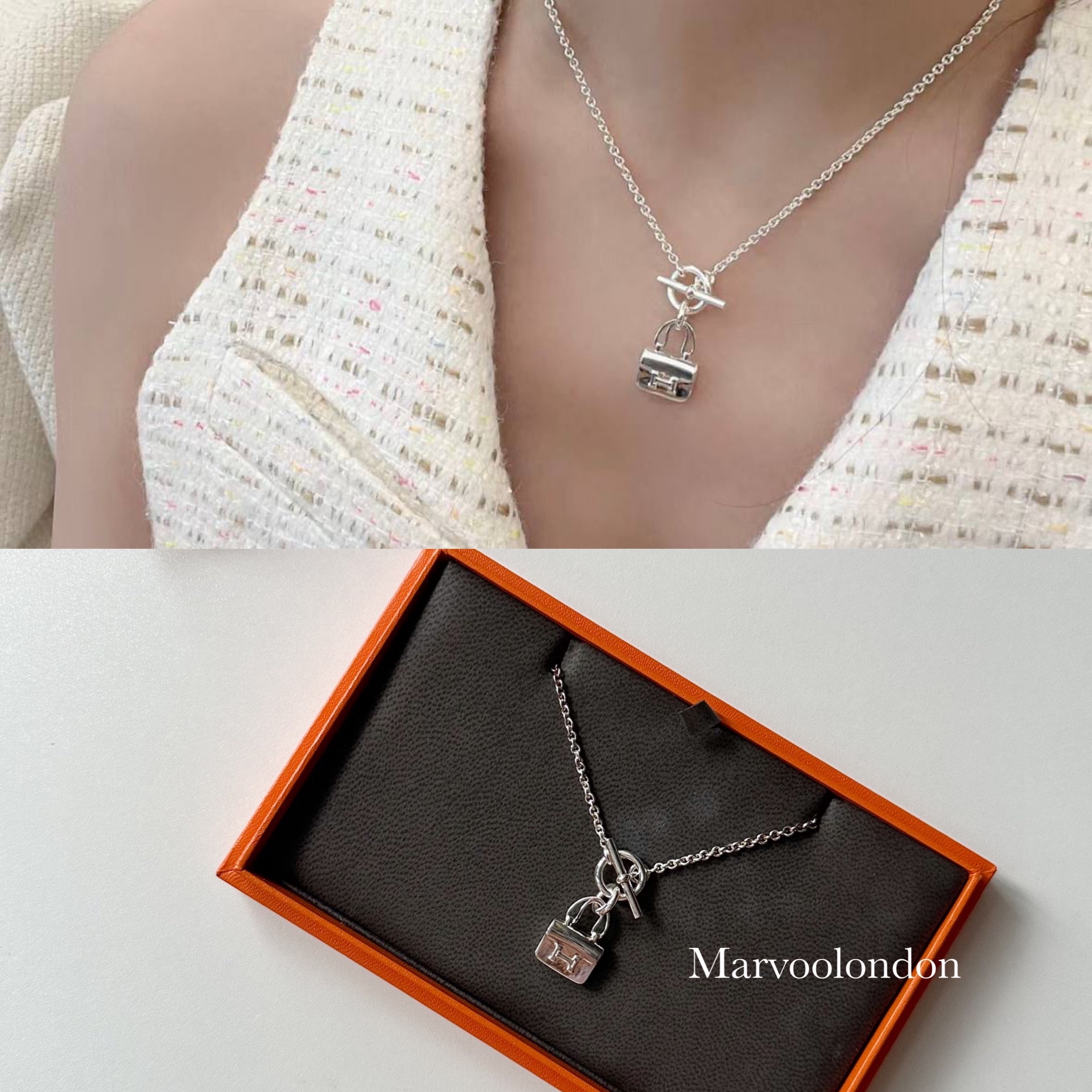 配貨價💕Hermes 925 Constance 頸鏈 小康康掛心口太可愛了🥰 長度:40cm