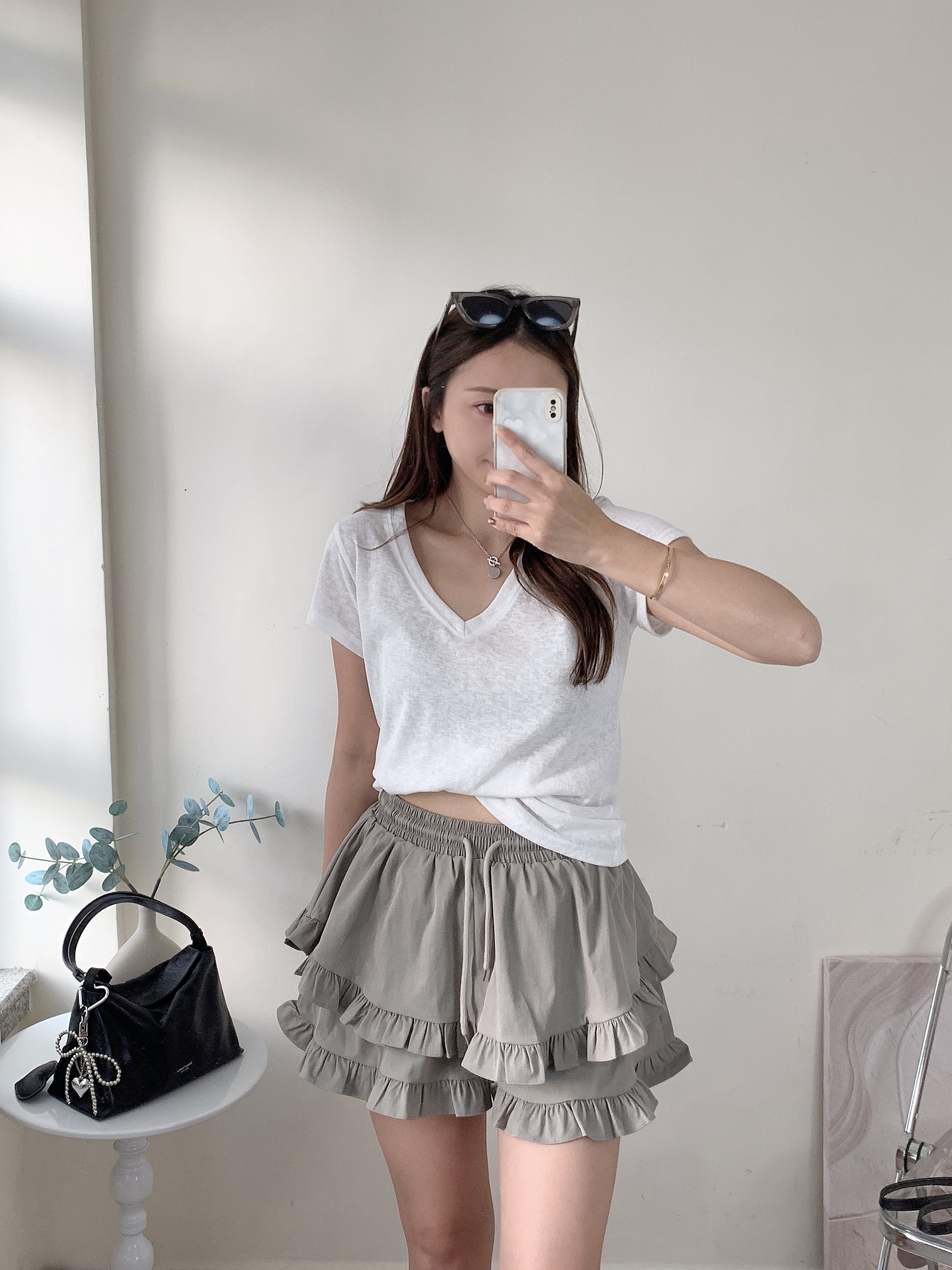 V領素色Tee(5色）