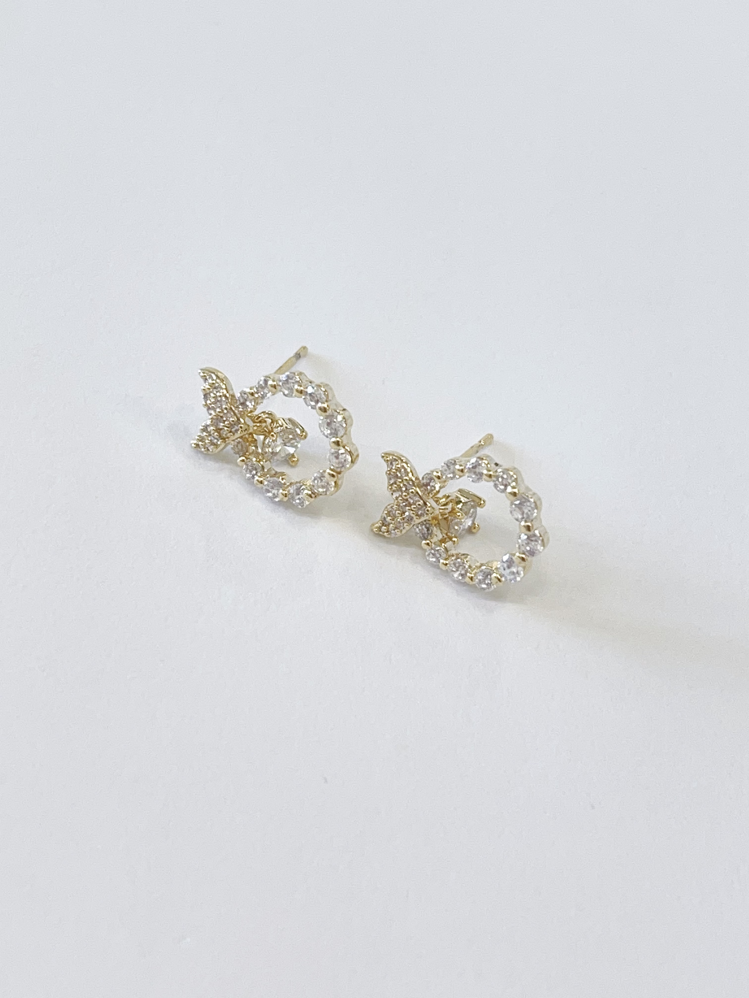 超闪满钻鱼尾圆环耳环