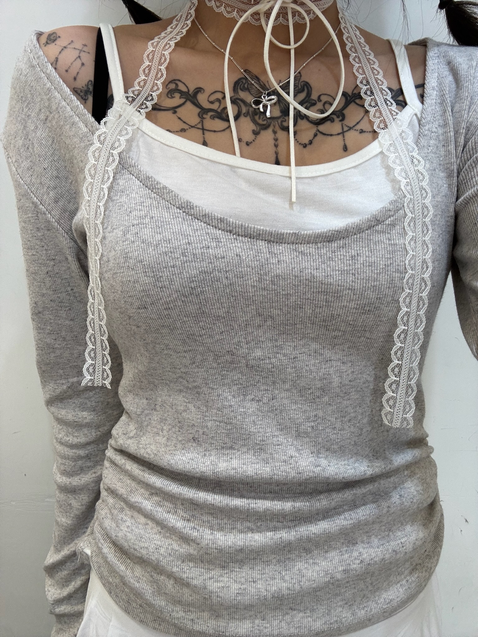 韓國顯瘦兩件外撘假背心