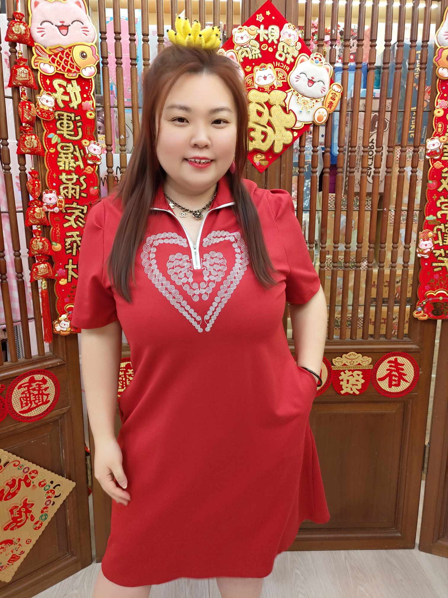 NBB11 BE#502807 立体爱心拉链设计连衣裙