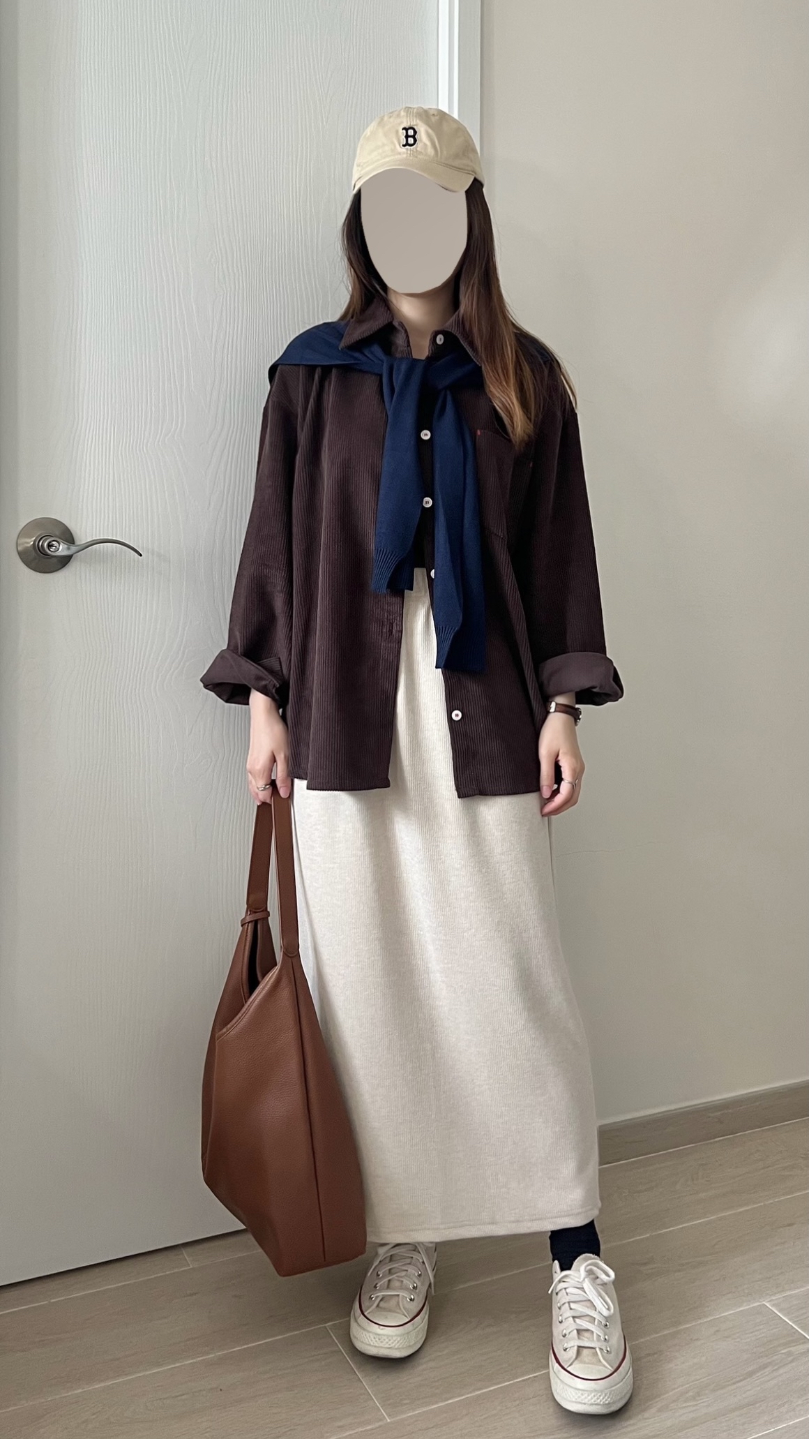 親膚軟熟細坑紋長裙 