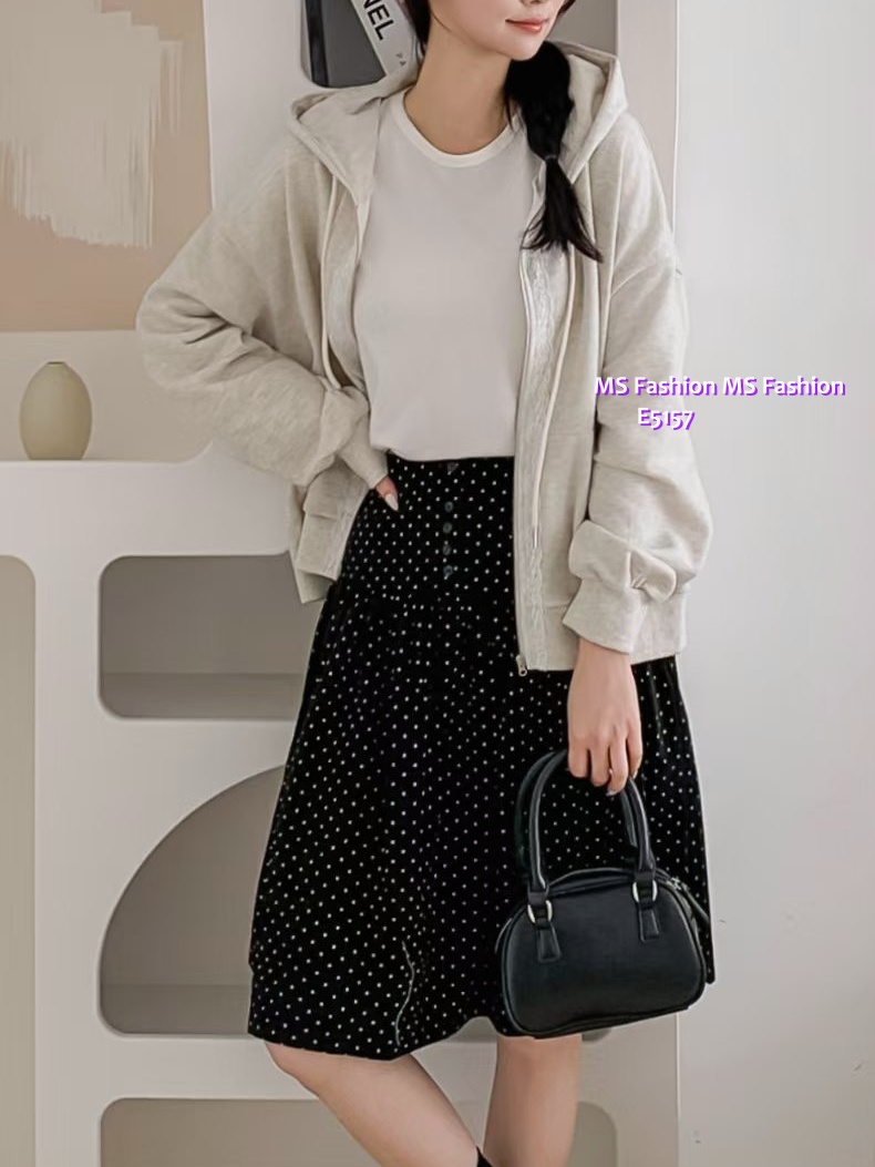 E5157 lace邊有帽外套