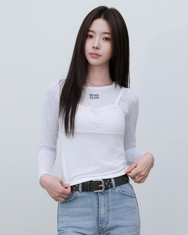 MuahMuah SEE THROUGH LAYERED KNIT LONG SLEEVE