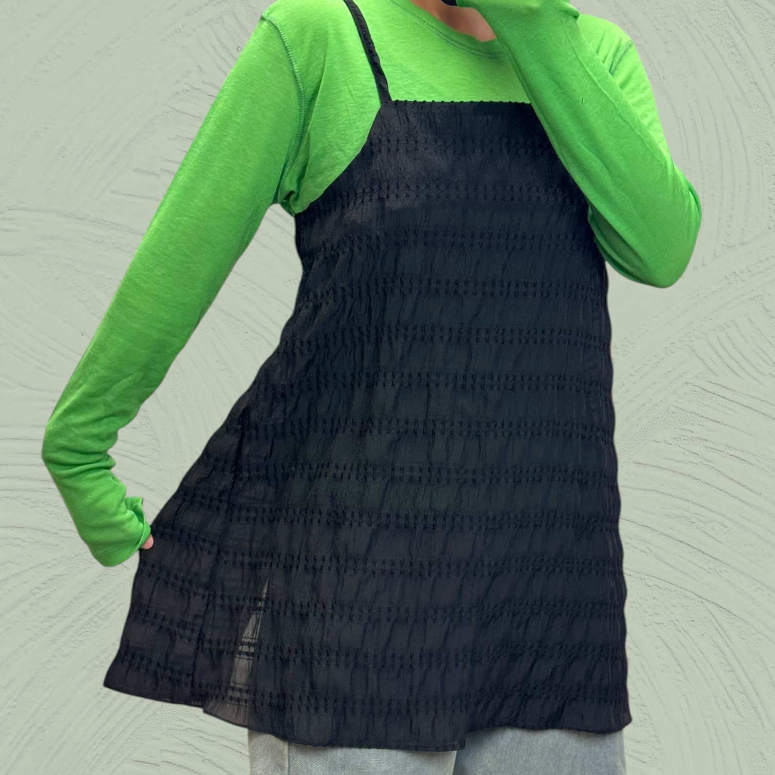 221198 雪紡皺布吊帶背心