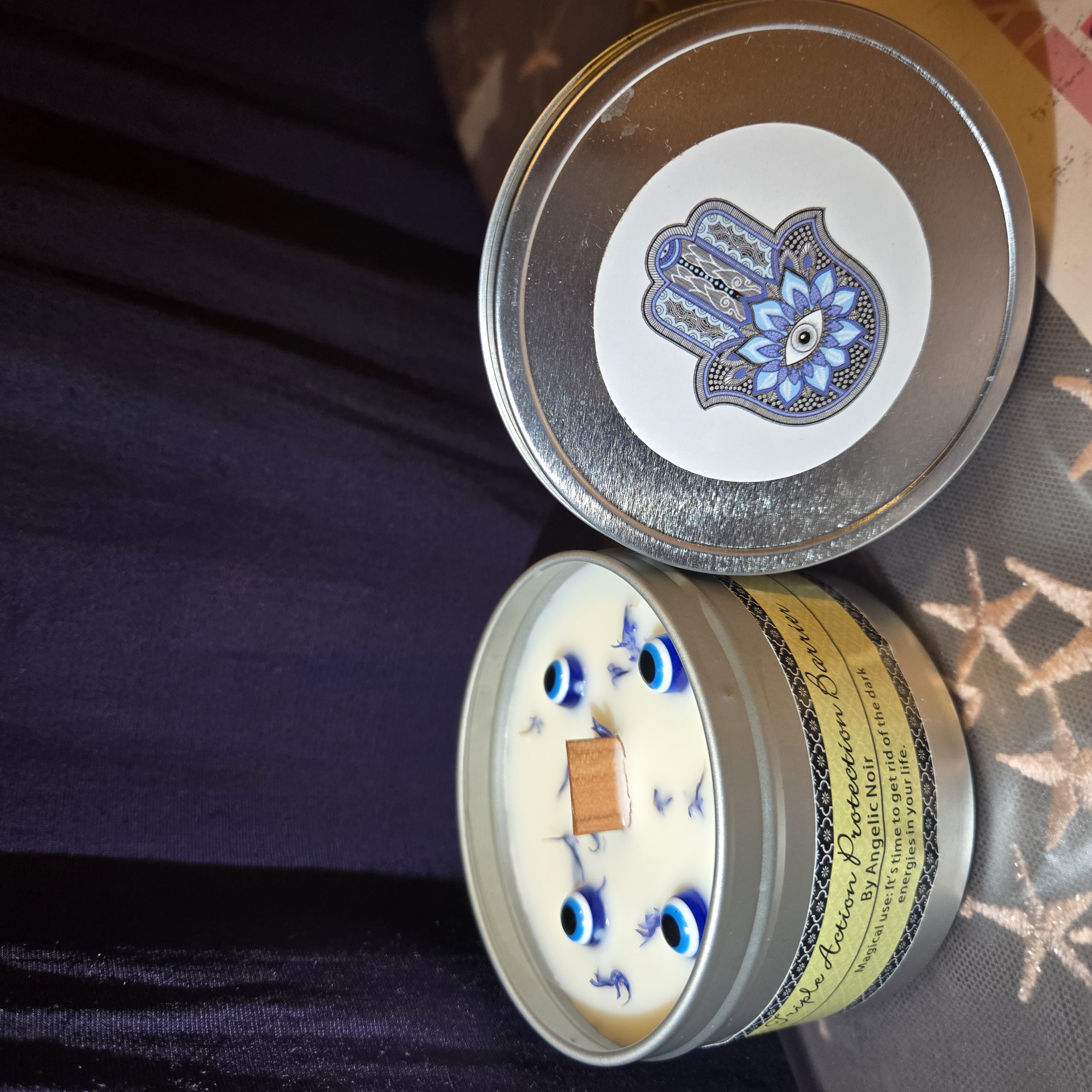 三倍強力三重防護屏障魔法蠟燭罐 Triple Action Protection Barrier Tin Candle Spell