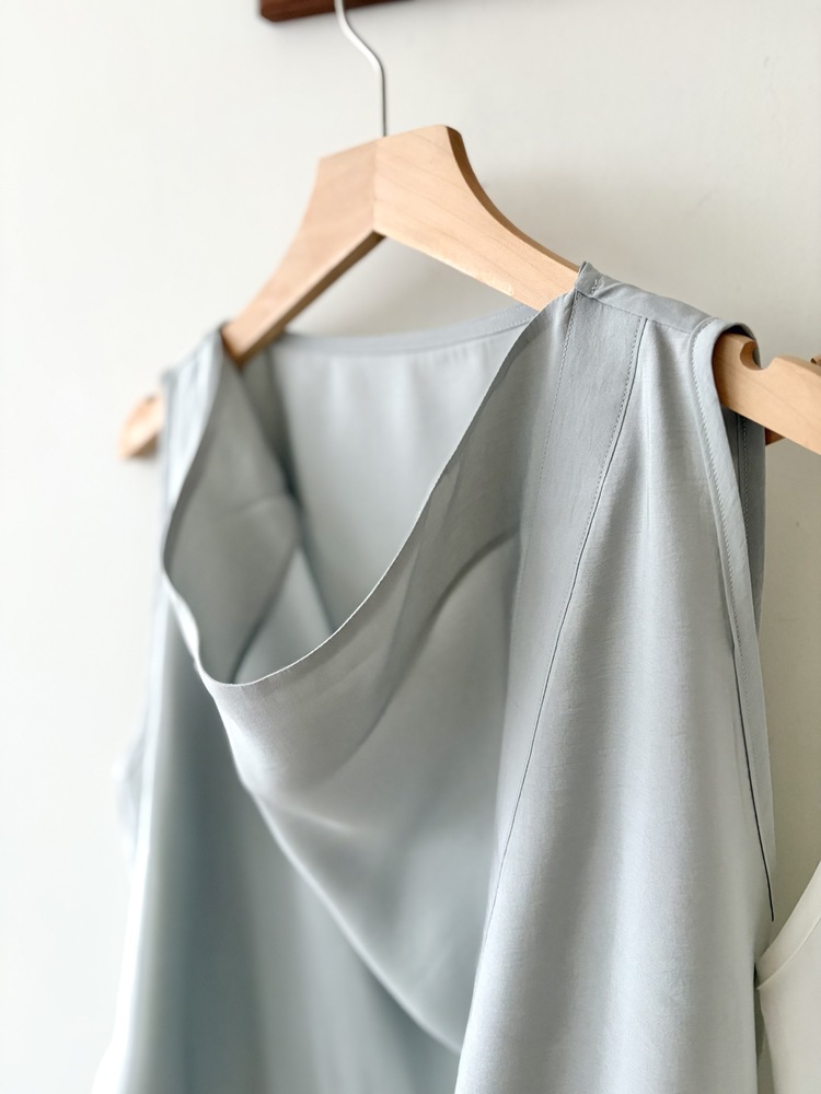 Camille Draped Wrap Blouse (Ivory)