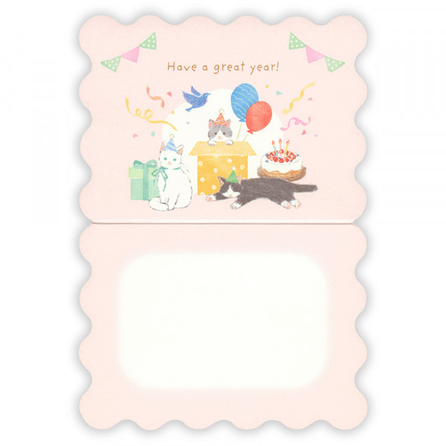 NB - 迷你生日卡 (綠色貓咪款)