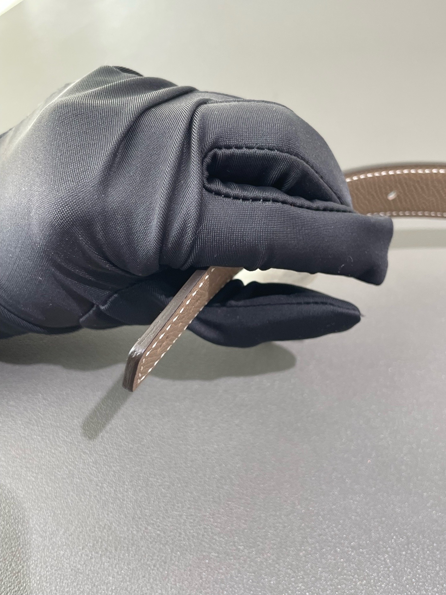 【預訂貨品】HERMES 80碼 Z刻雙面黑色拼大象灰 