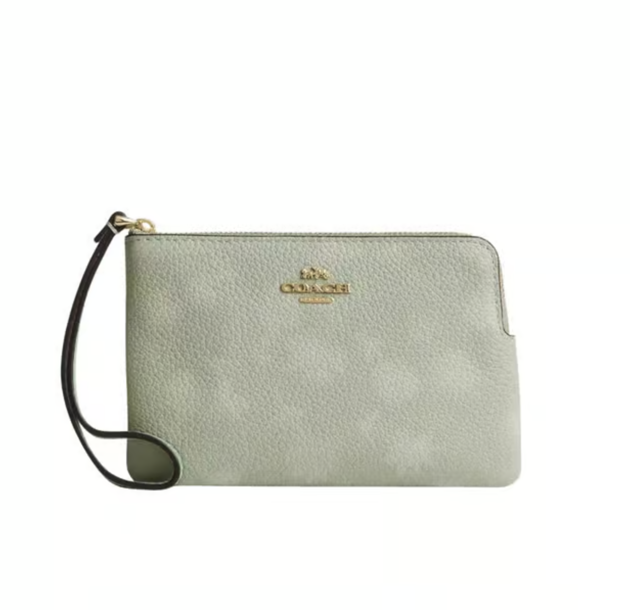 COACH Corner zip wristlet with quilting